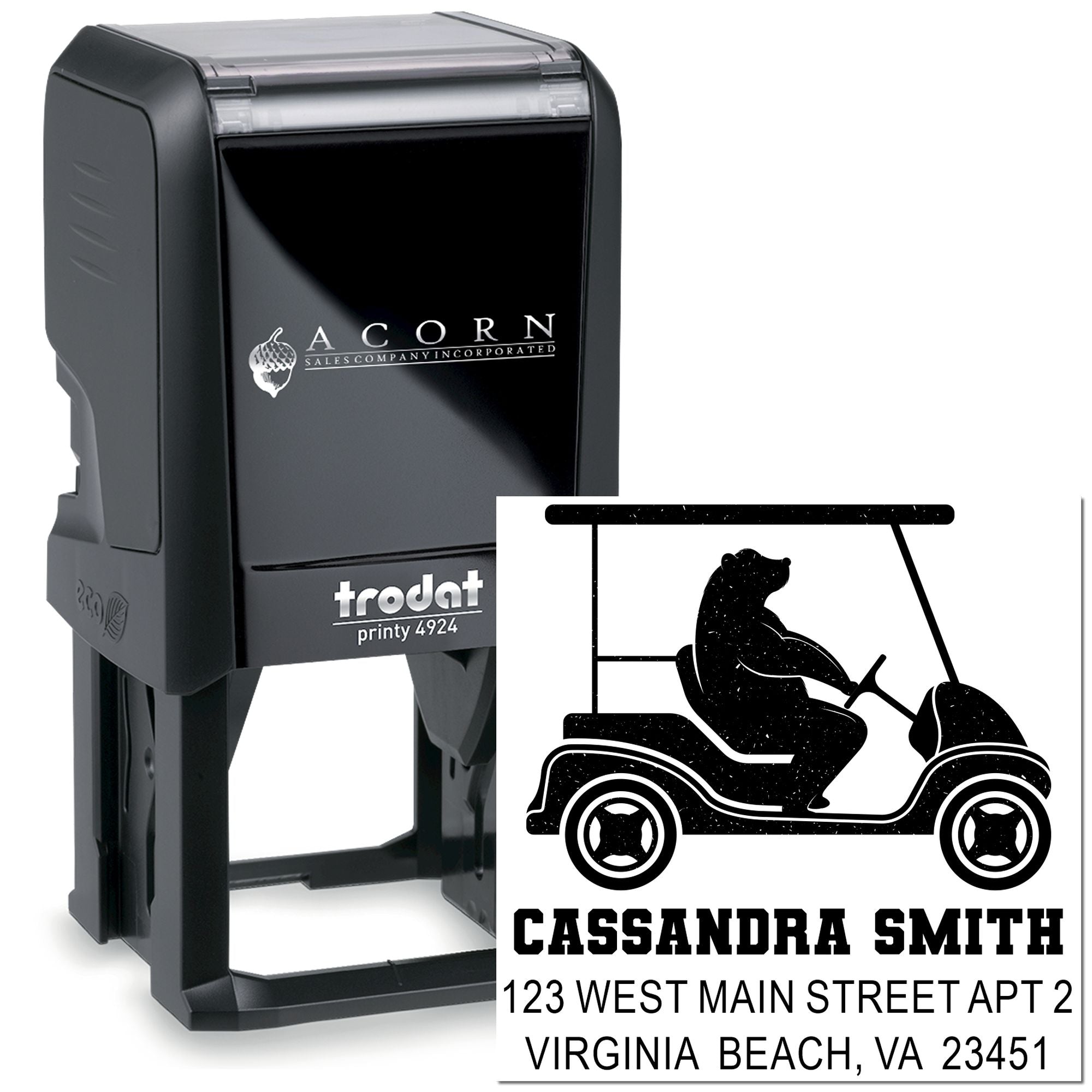 Bear Golf Cart Self-Inking Stamp
