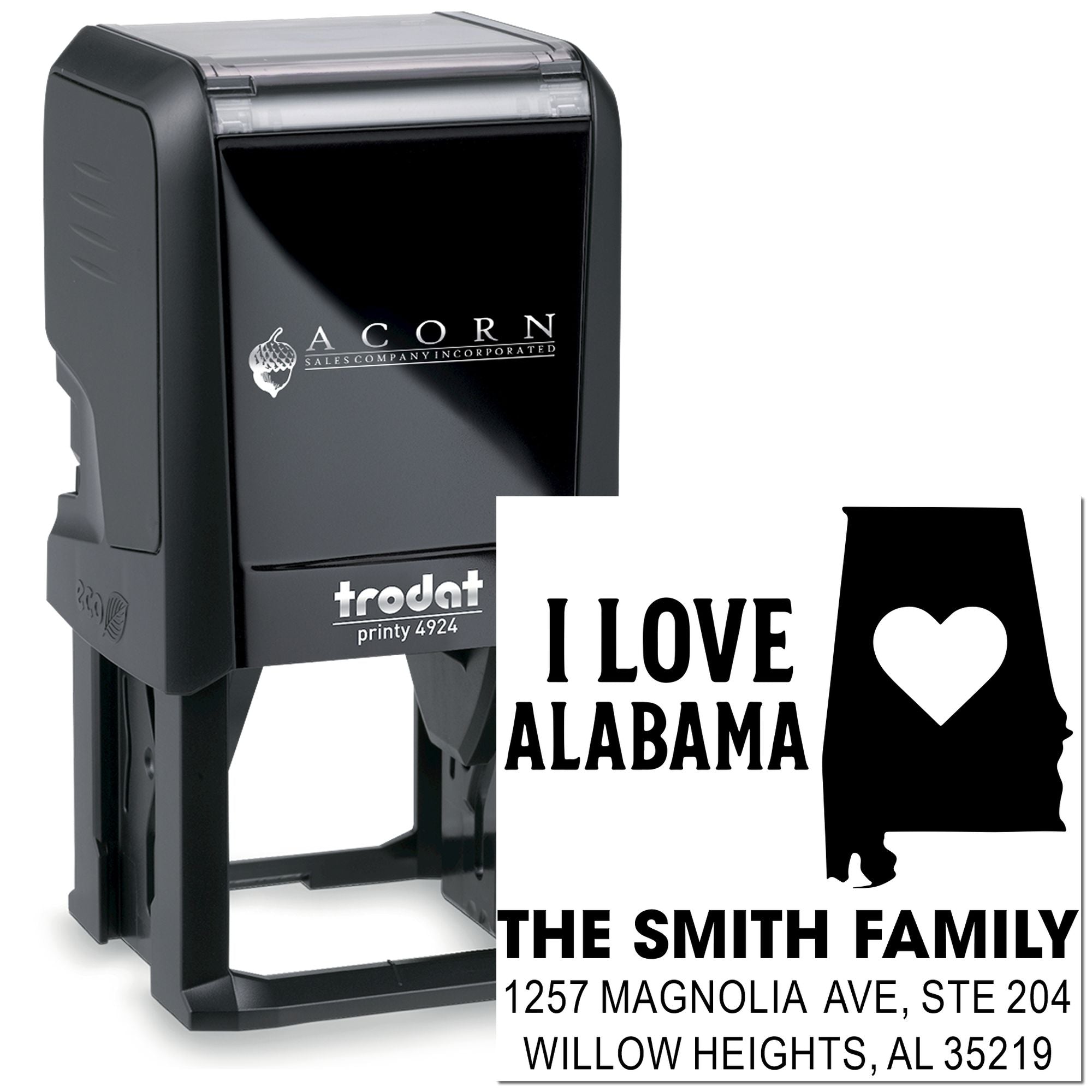 Alabama Heart Design Self-Inking Stamp