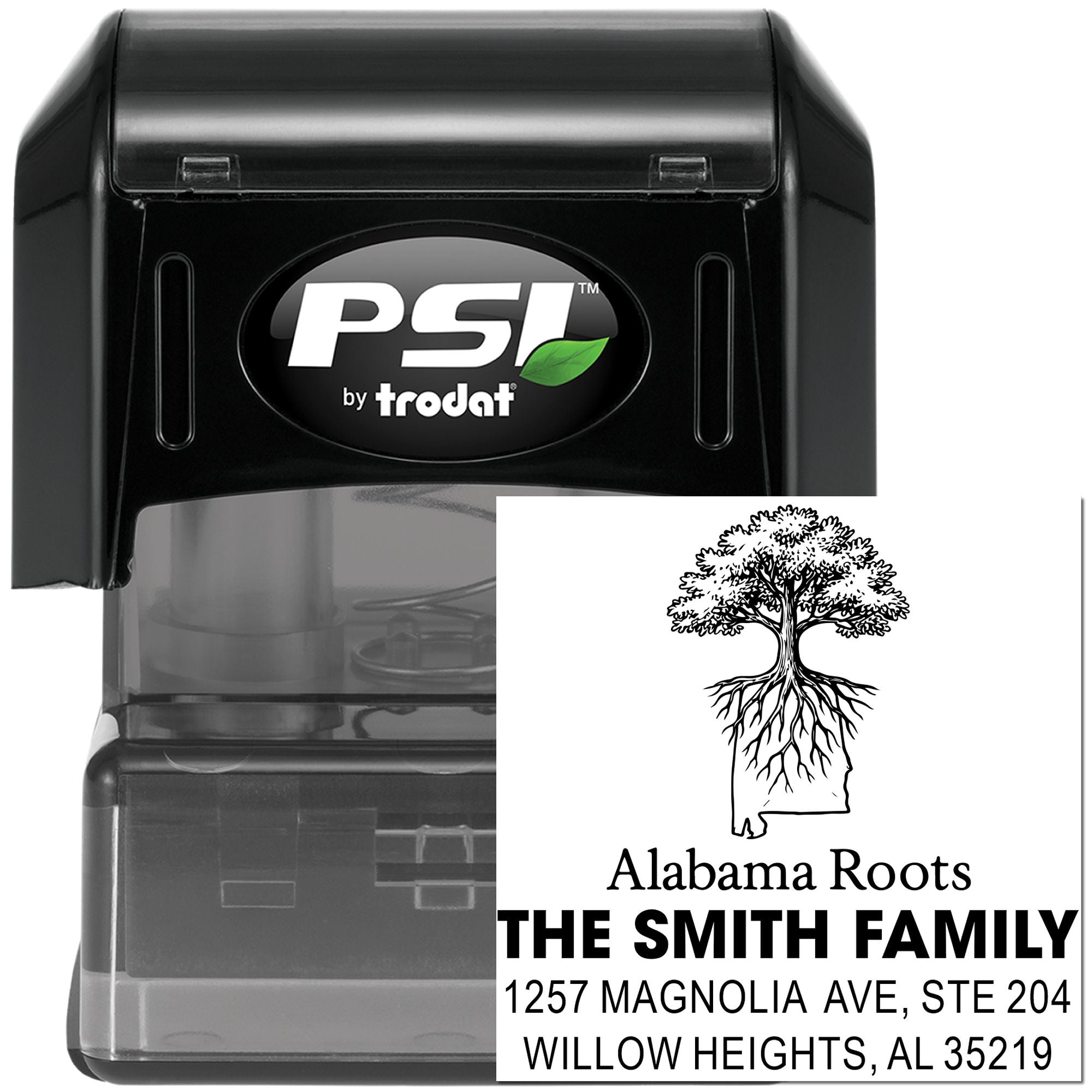 Personalized Alabama Tree Roots Heritage Family Genealogy Pre-Inked Stamp