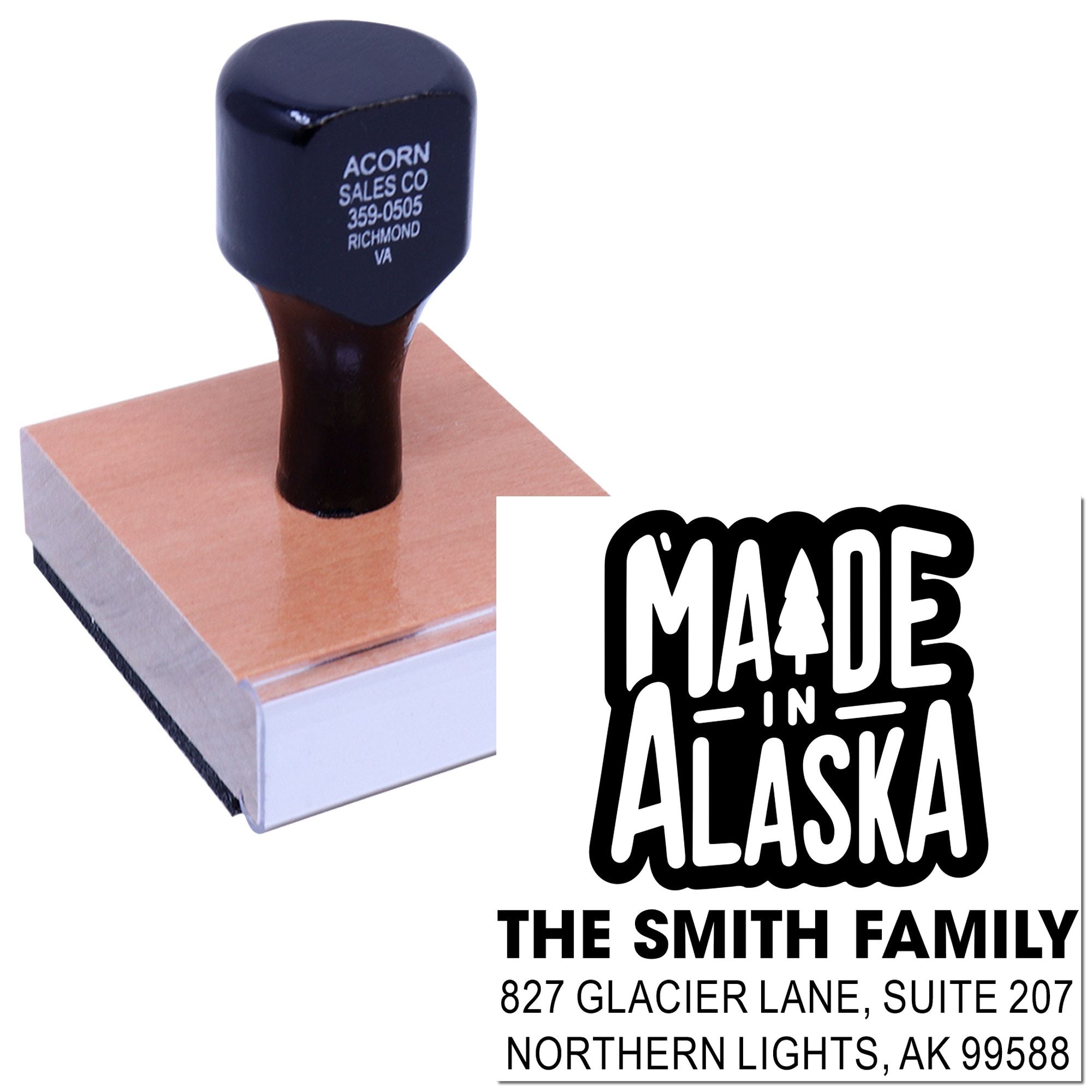 Alaska Crafted Design Wood Handle Stamp