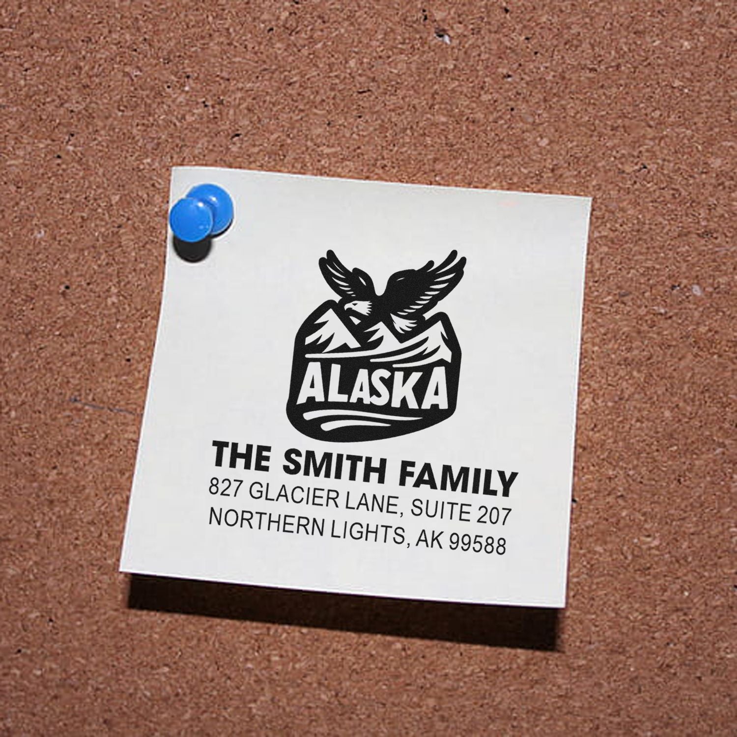 Alaska Eagle Emblem Wood Handle Stamp