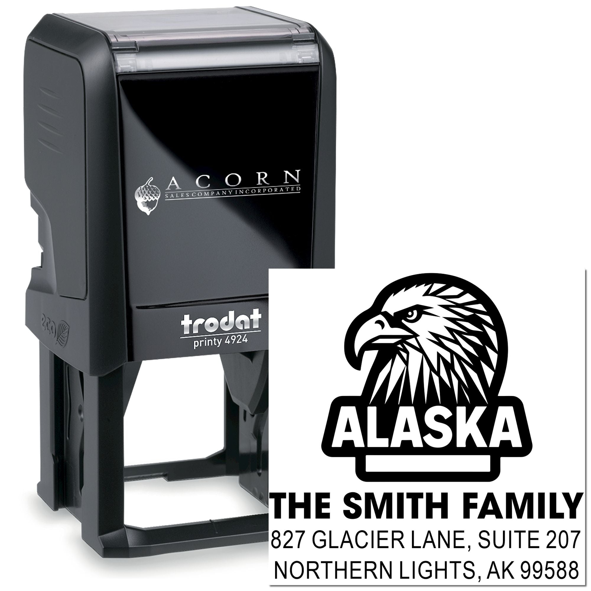 Alaska Eagle Design Self-Inking Stamp