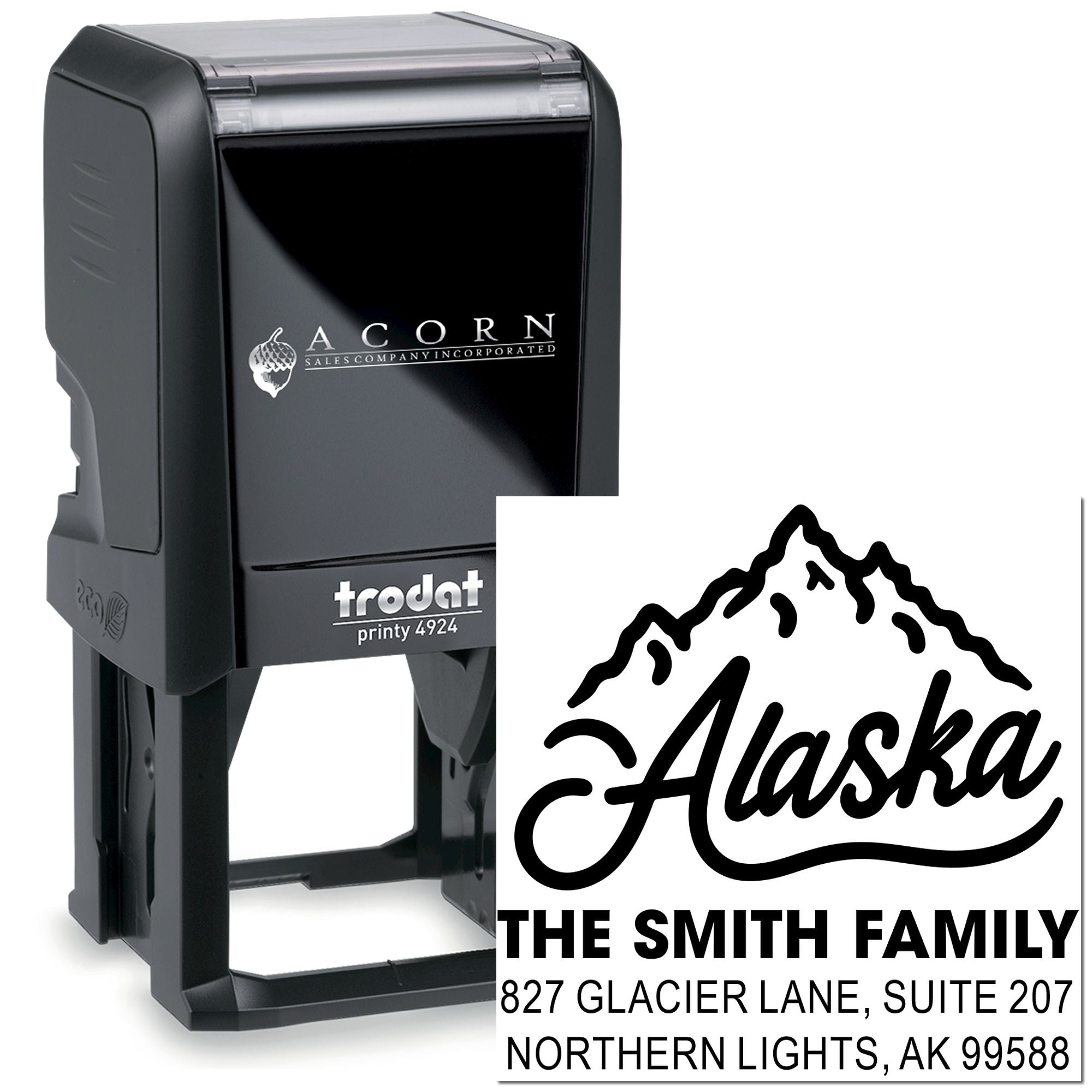 Alaska Mountain Script Self-Inking Stamp