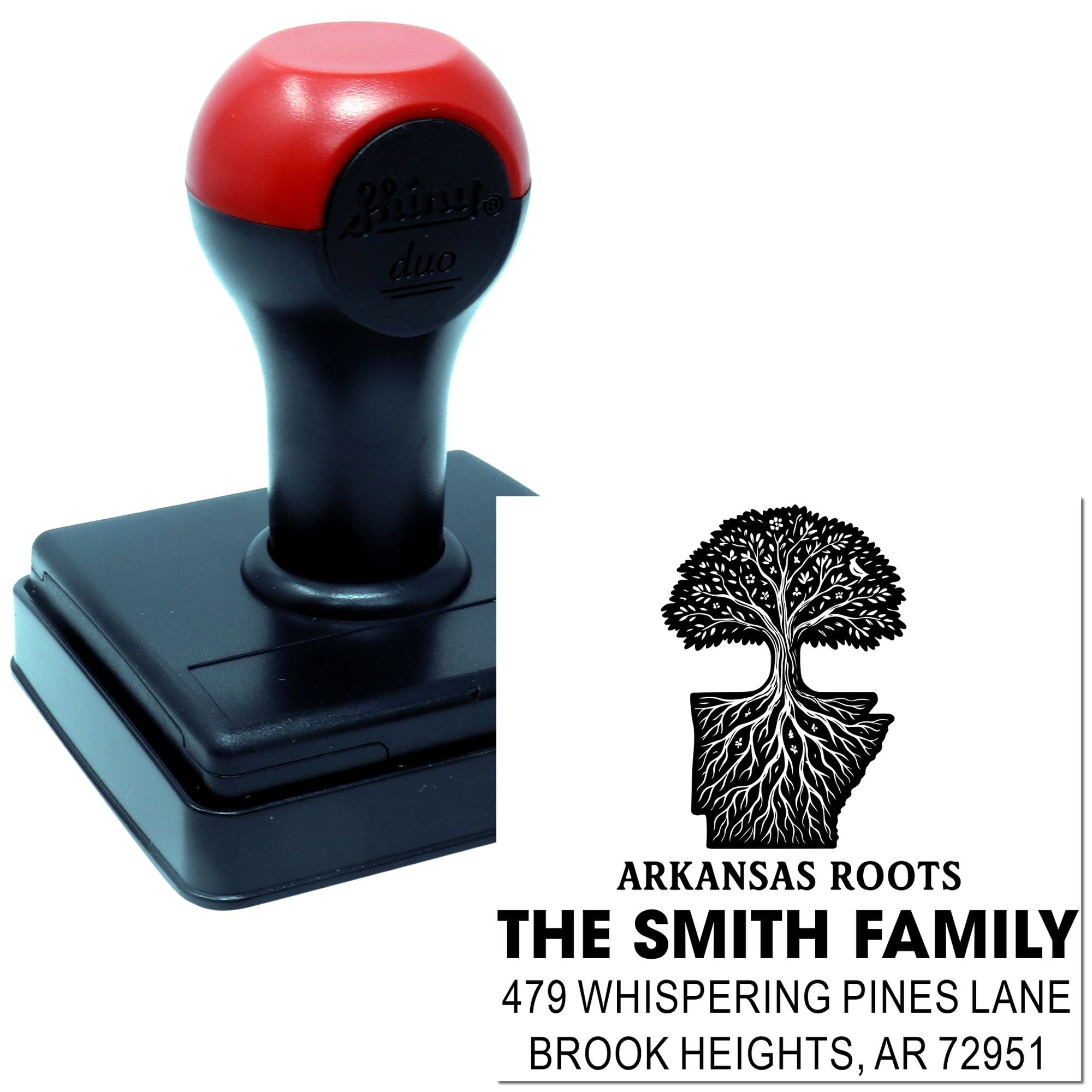 Rustic Arkansas Family Tree Personalized Address Stamp