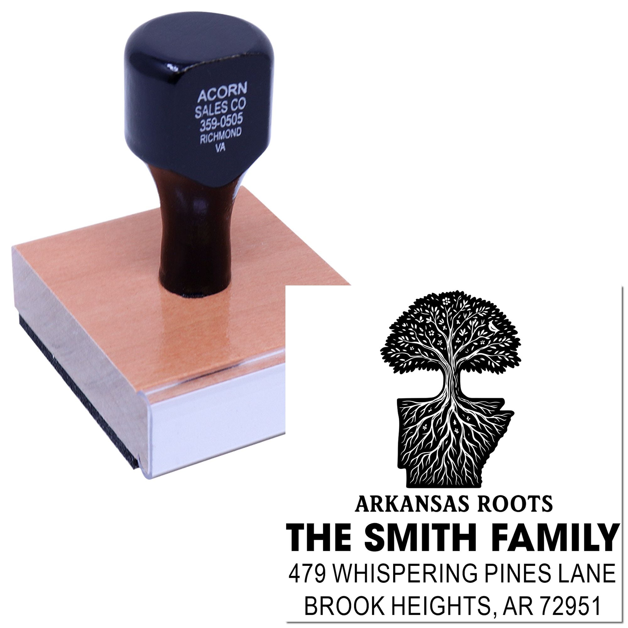 Arkansas Tree Roots Wood Handle Stamp