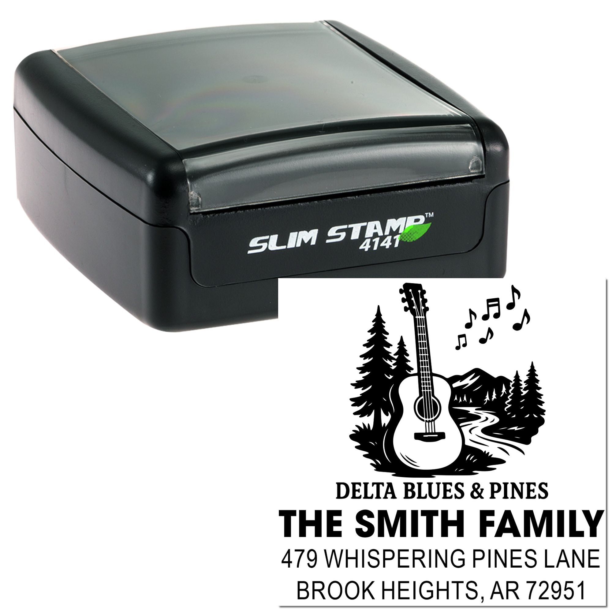 Blues & Pines Harmony Custom Square Pre-Inked Stamp