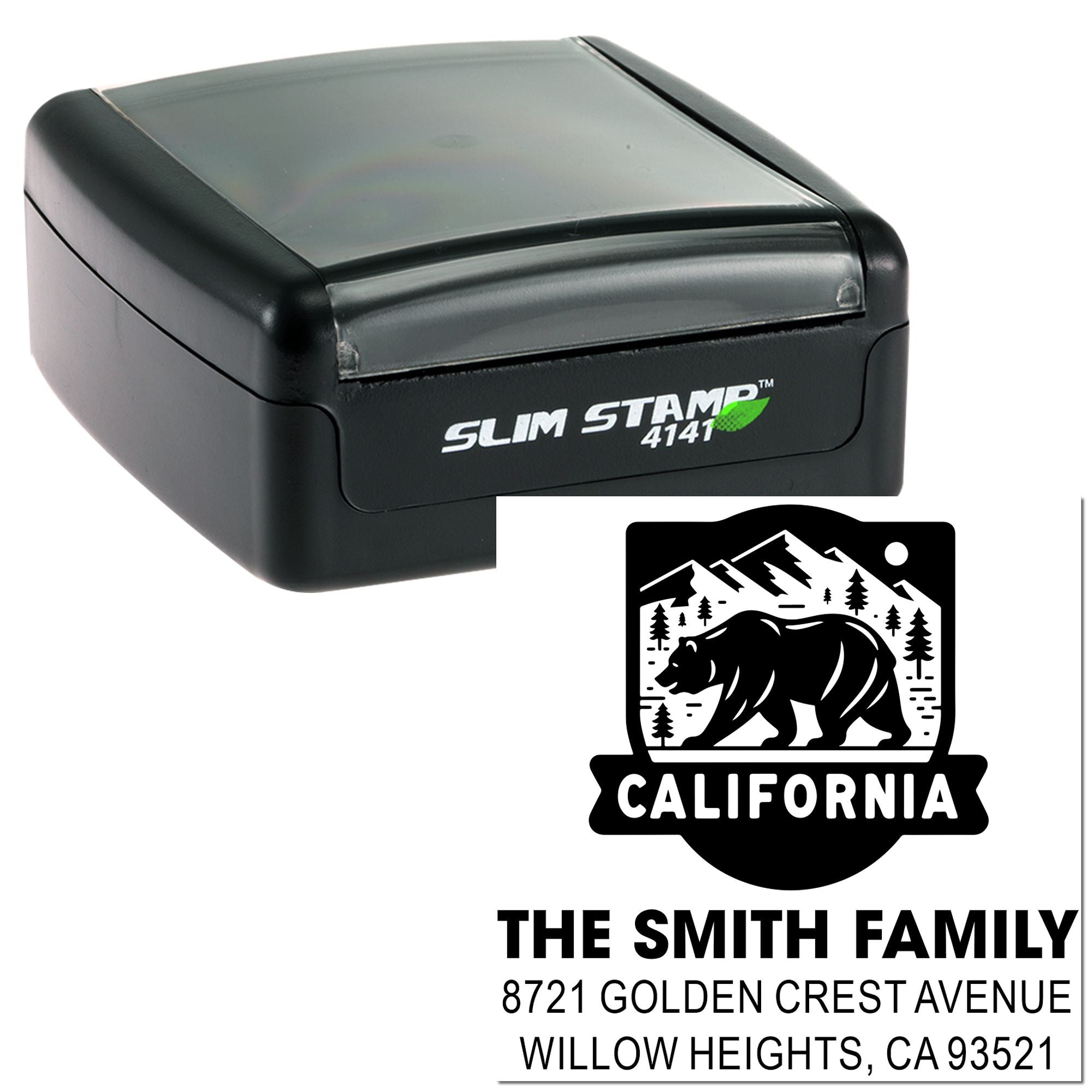 Bear State Adventure Custom Square Pre-Inked Stamp