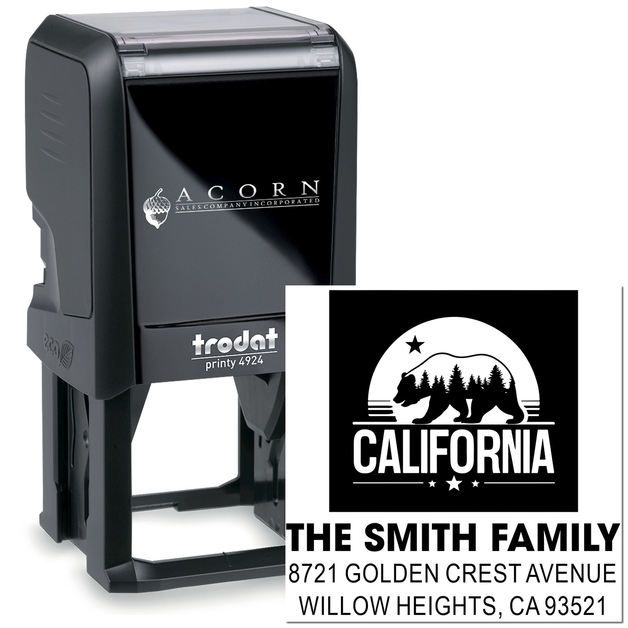 California Bear Silhouette Self-Inking