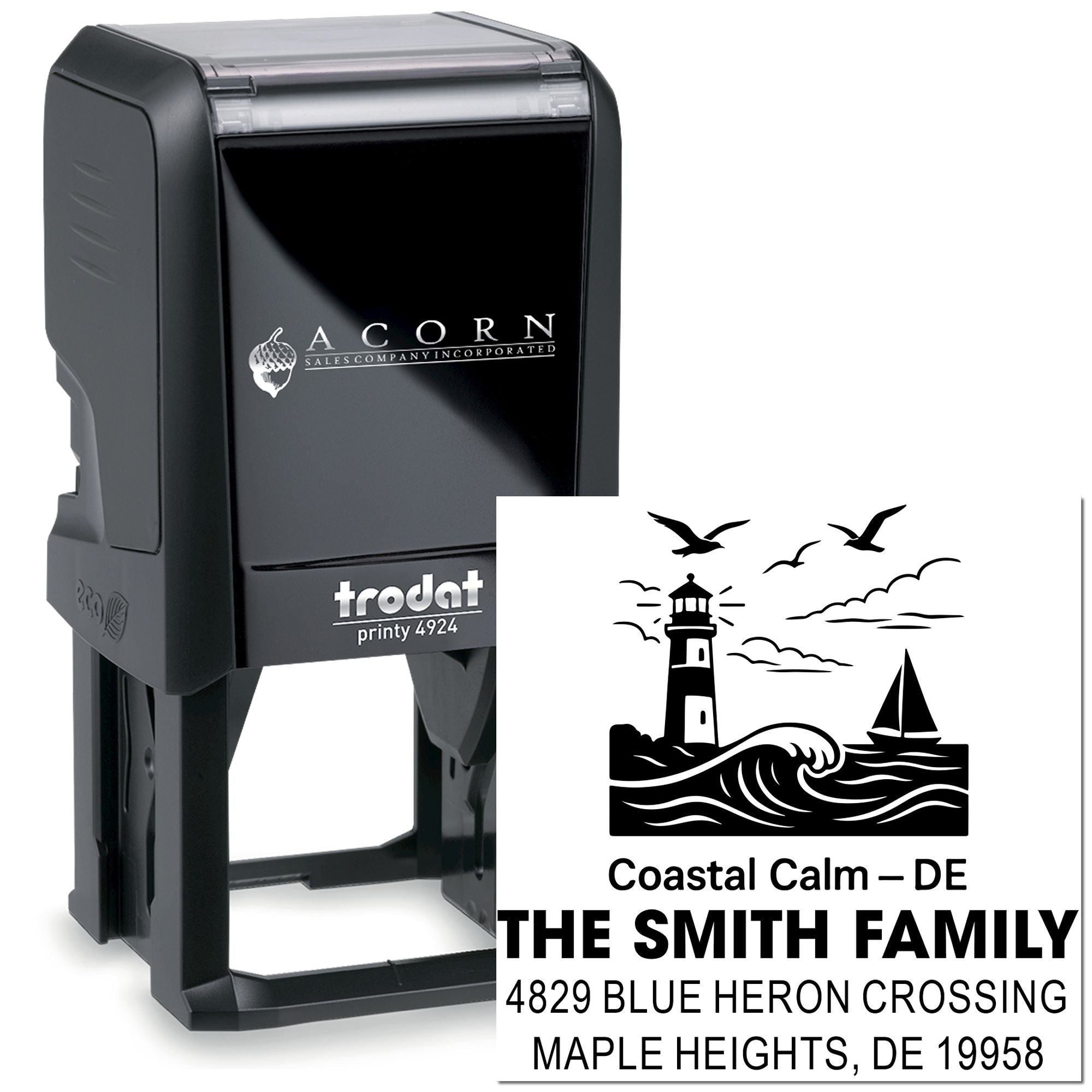 Coastal Calm Design Self-Inking Stamp