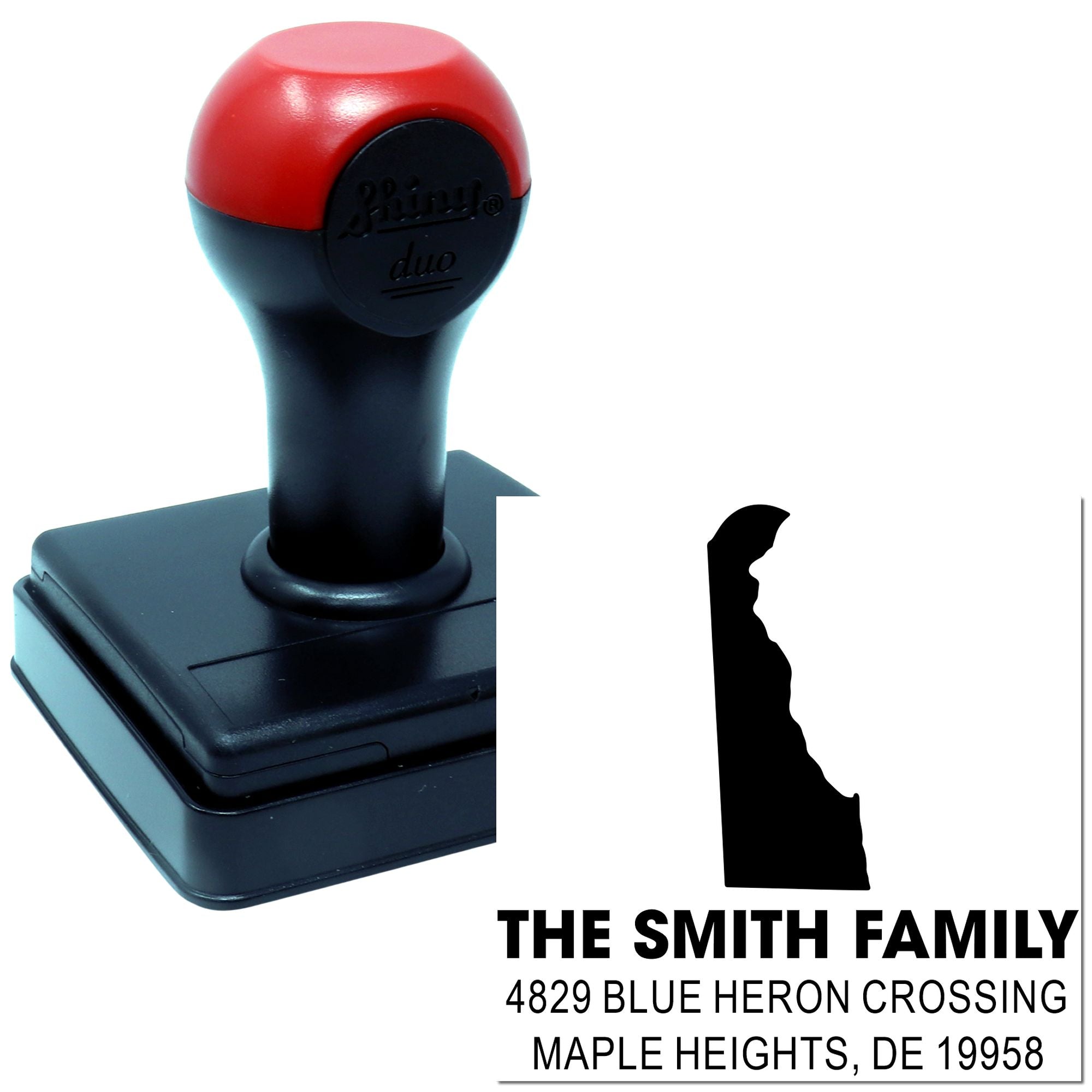 Custom self-inking rubber stamp for The Smith Family return address, ideal for personalized mailing and home use.