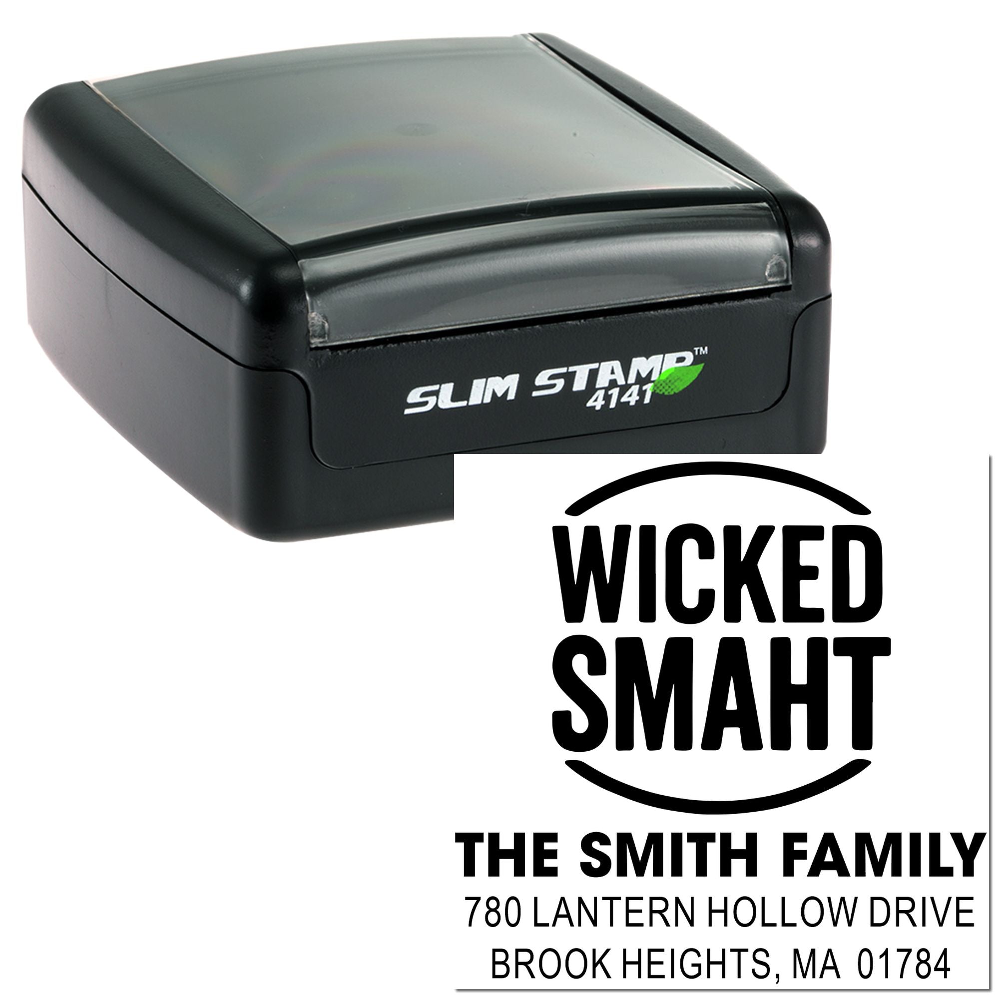 Wicked Smart Design Custom Square Personalized Pre-Inked Stamp for Business, Teachers, Office & Classroom