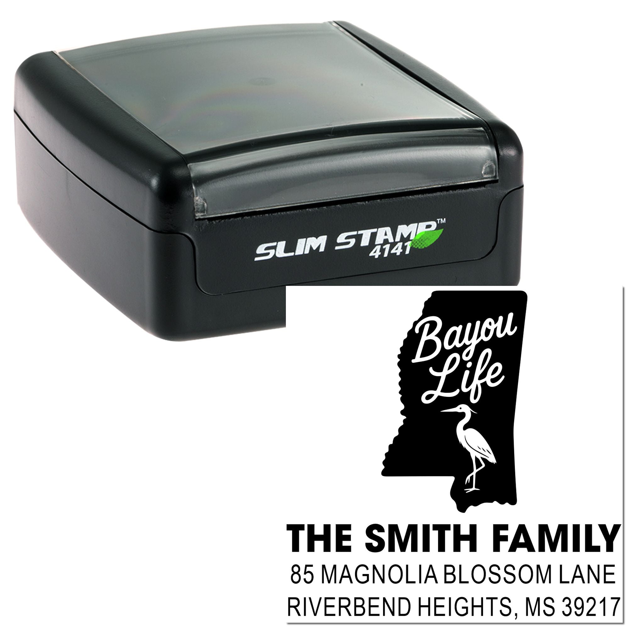 Bayou Life Design Custom Monogram Square Pre-Inked Stamp