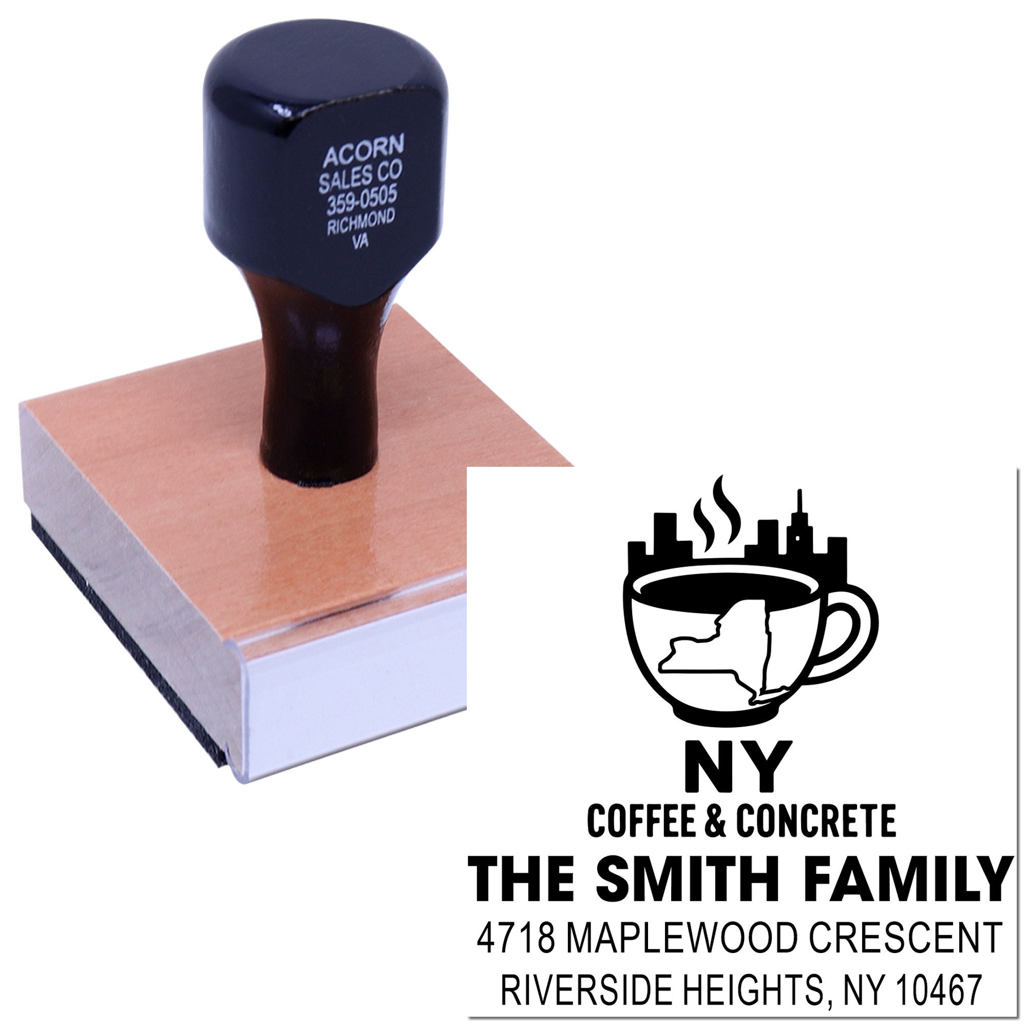 Custom rubber address stamp with logo for business branding, envelopes, and packaging.