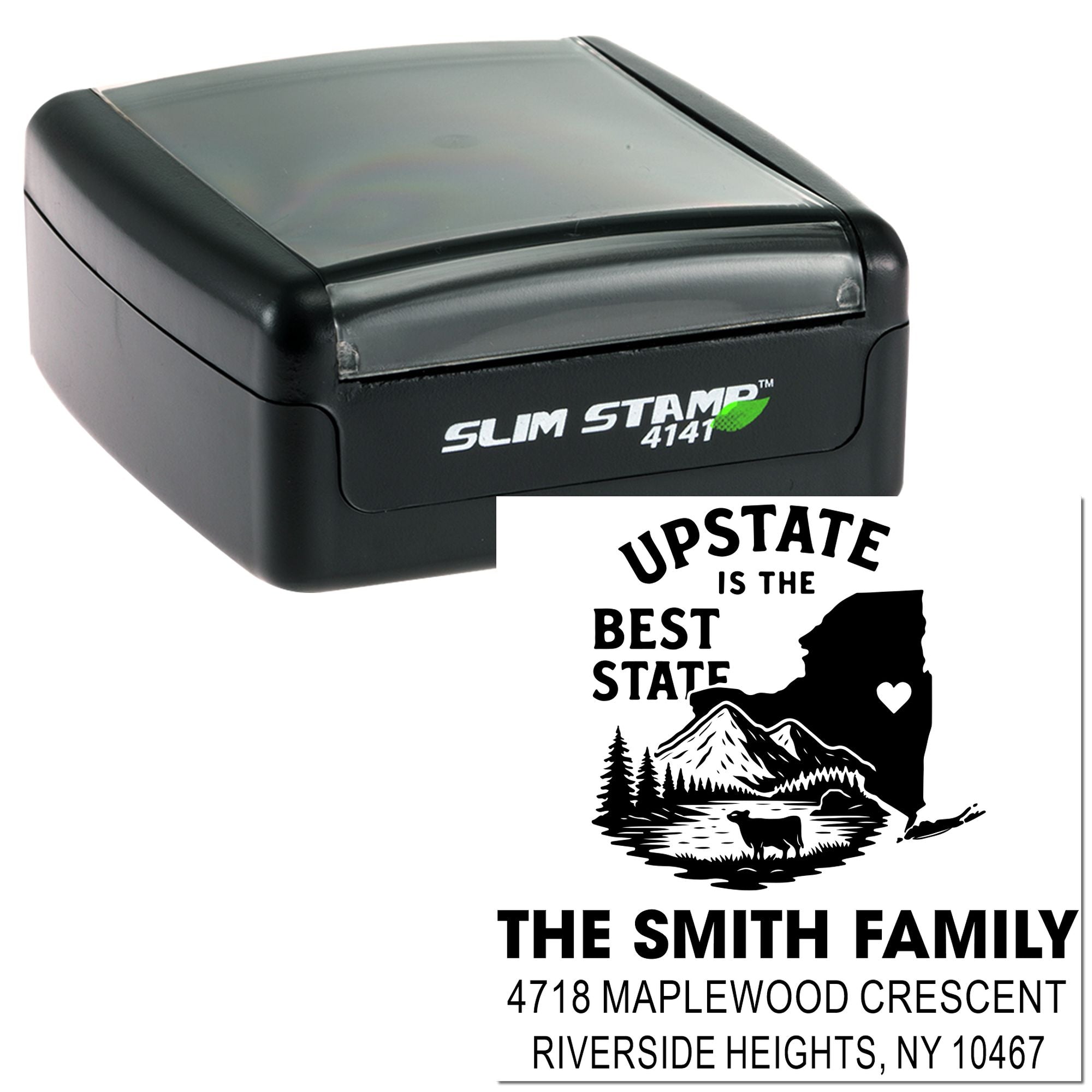 Upstate Love Custom Square Return Address Pre-Inked Stamp