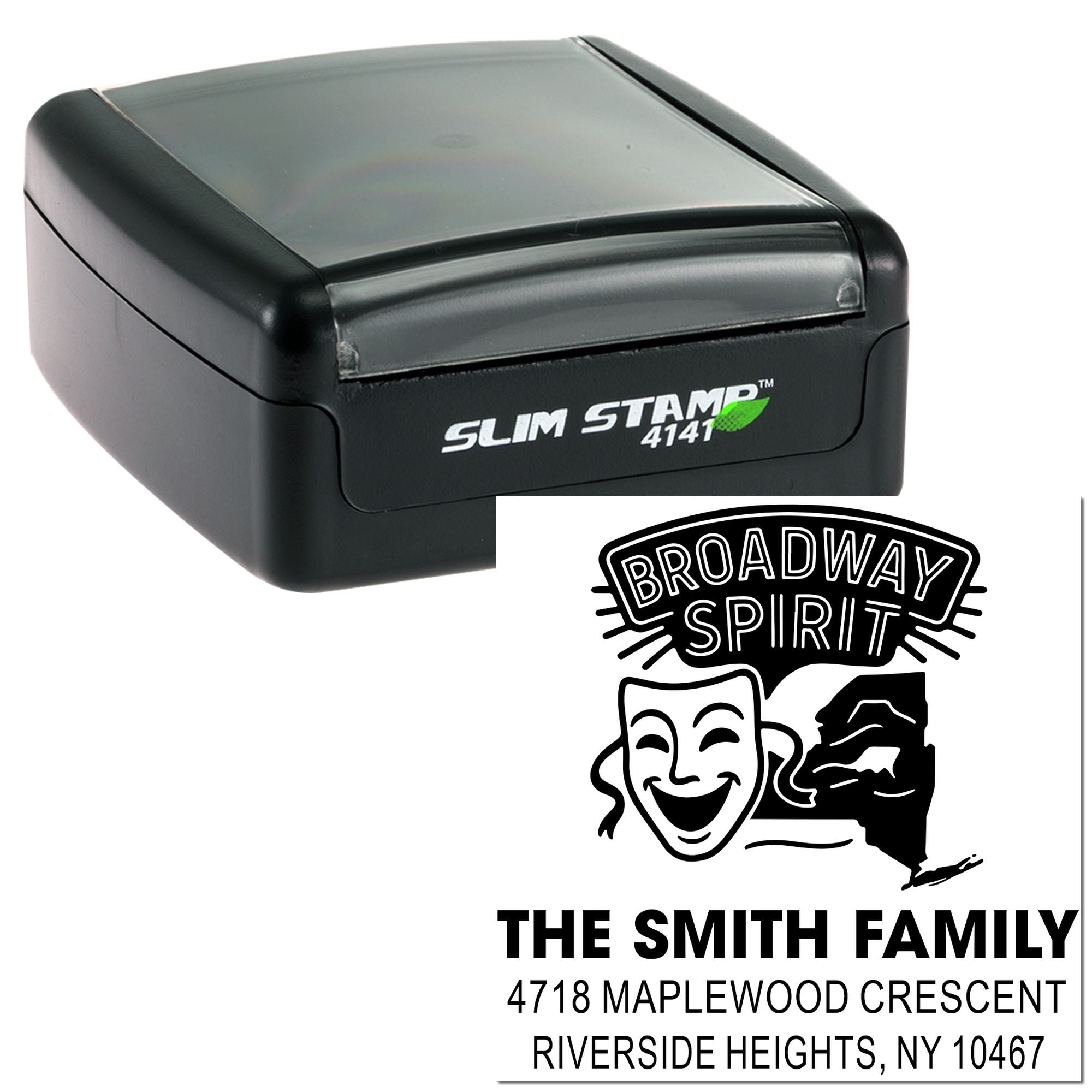 Broadway Joy Personalized 3-Line Monogram Square Pre-Inked Stamp