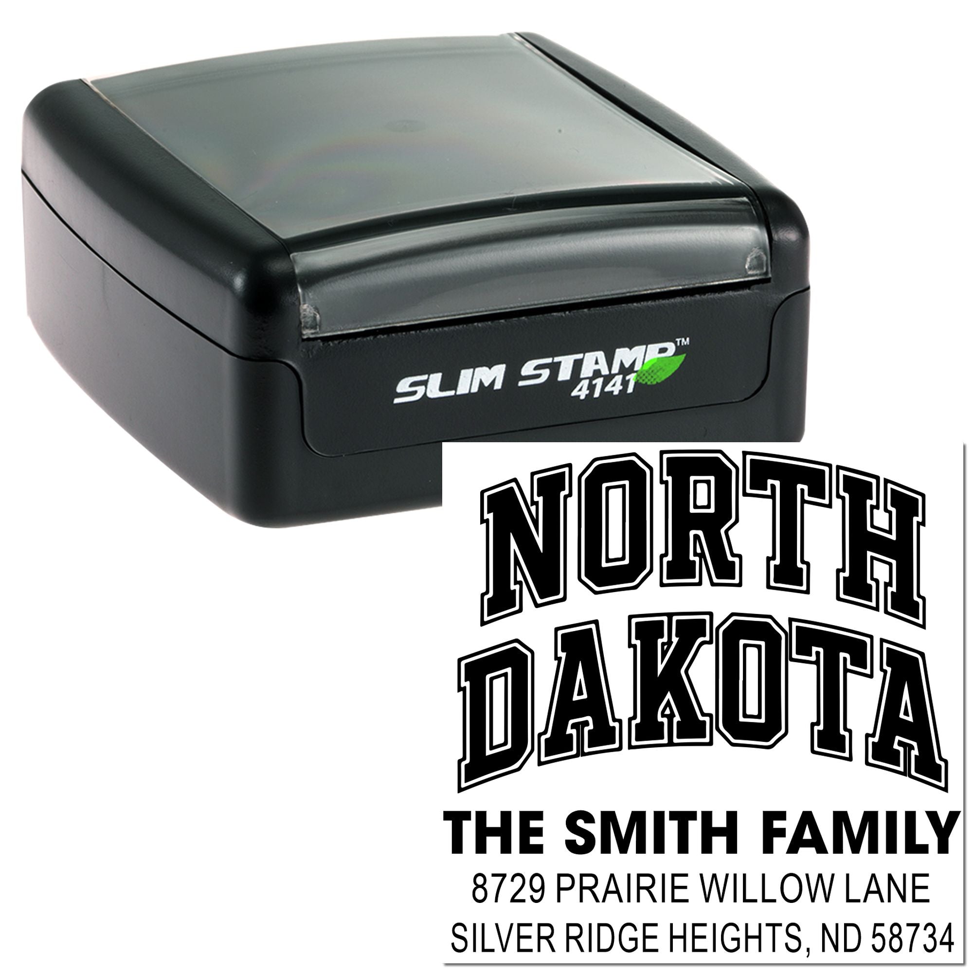 Bold State Pride Personalized 3-Line Custom Pre-Inked Stamp with Handcrafted