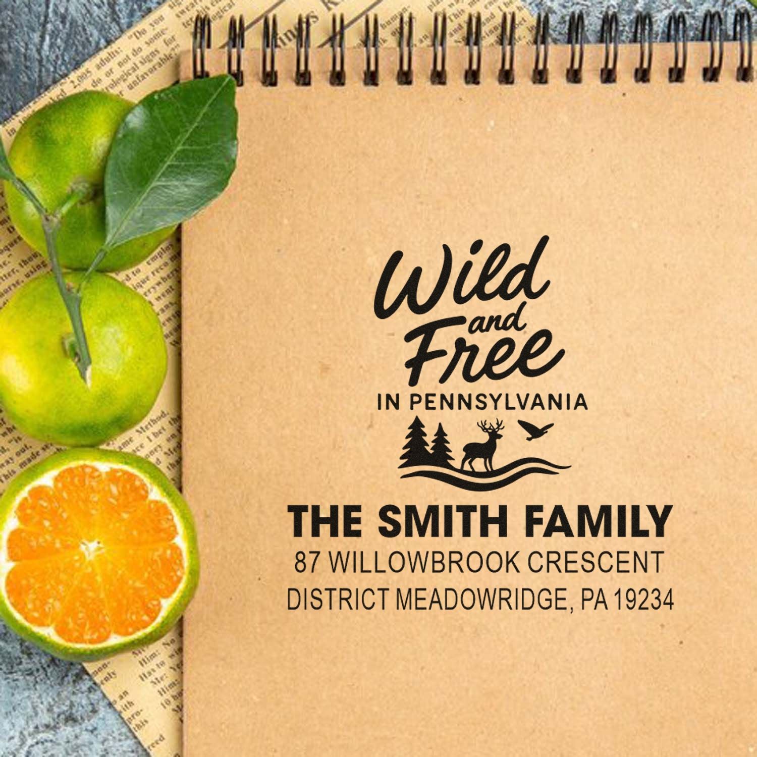 Wild & Free Boho Personalized Custom Pre-Inked Stamp