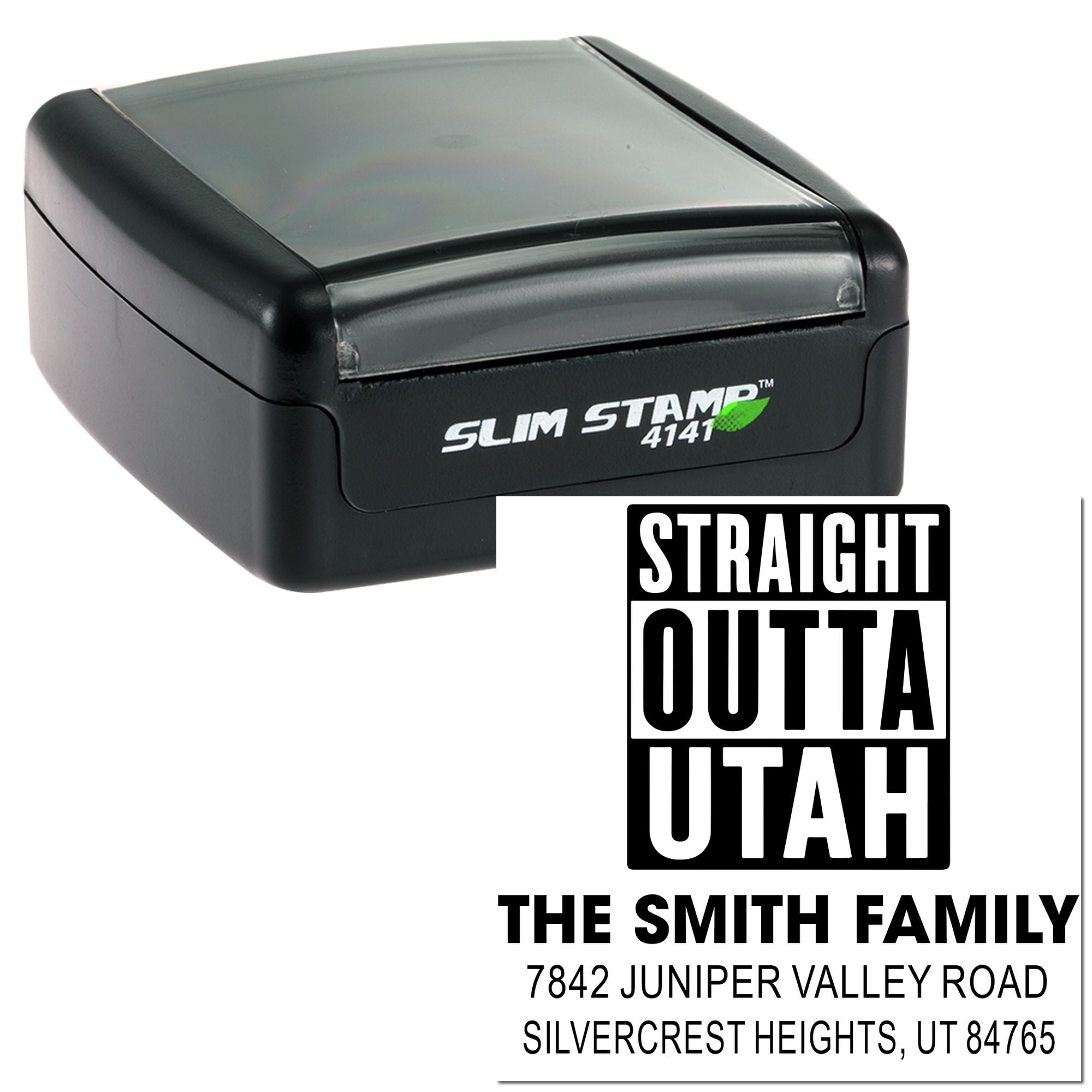 Bold Utah Statement Square-Handle Pre-Inked Ink Stamp