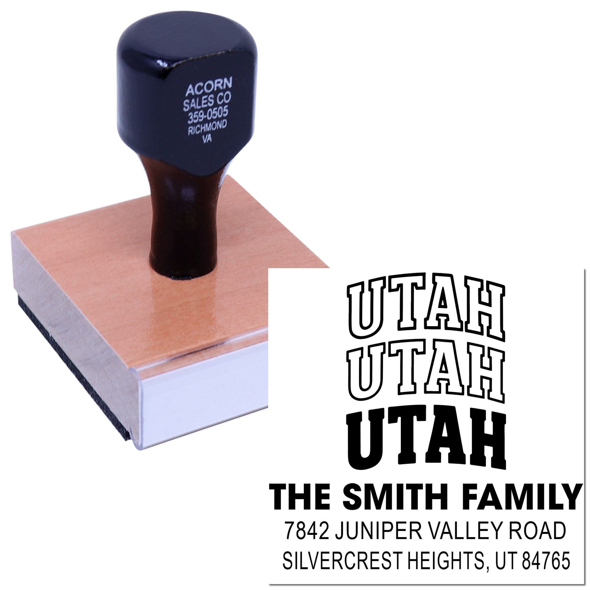 Bold Utah Statement Wood Stamp