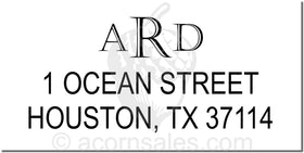 Combo Embosser Three Initial Monogram Style Example