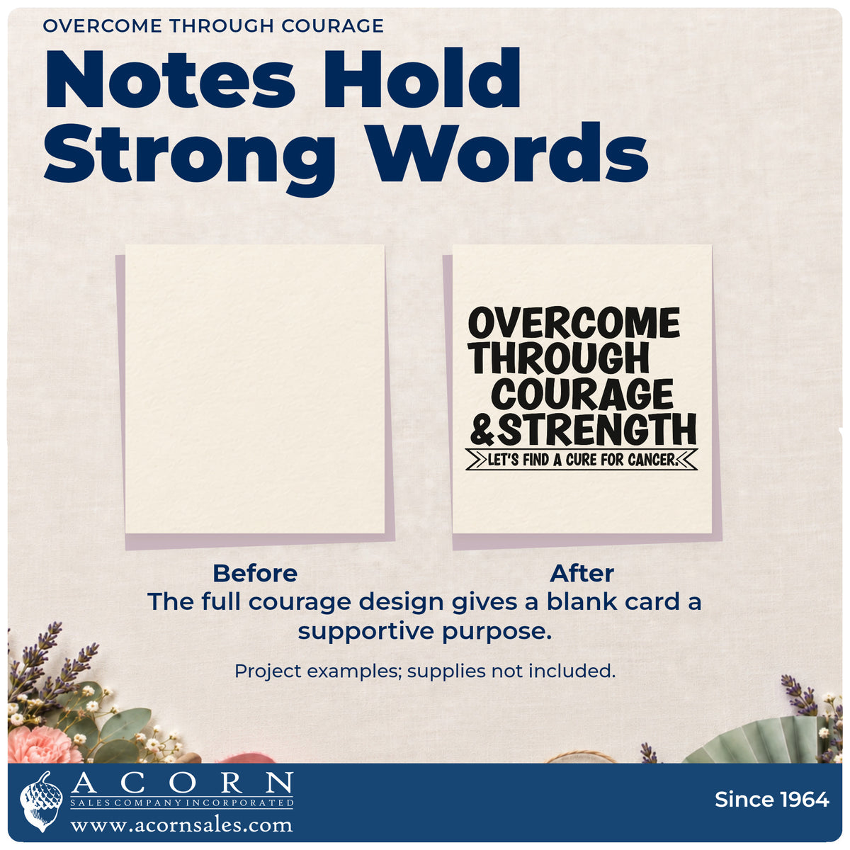 Overcome Through Courage Rubber Stamp – Wood Handle adding the finishing touch to handmade gifts and packaging.