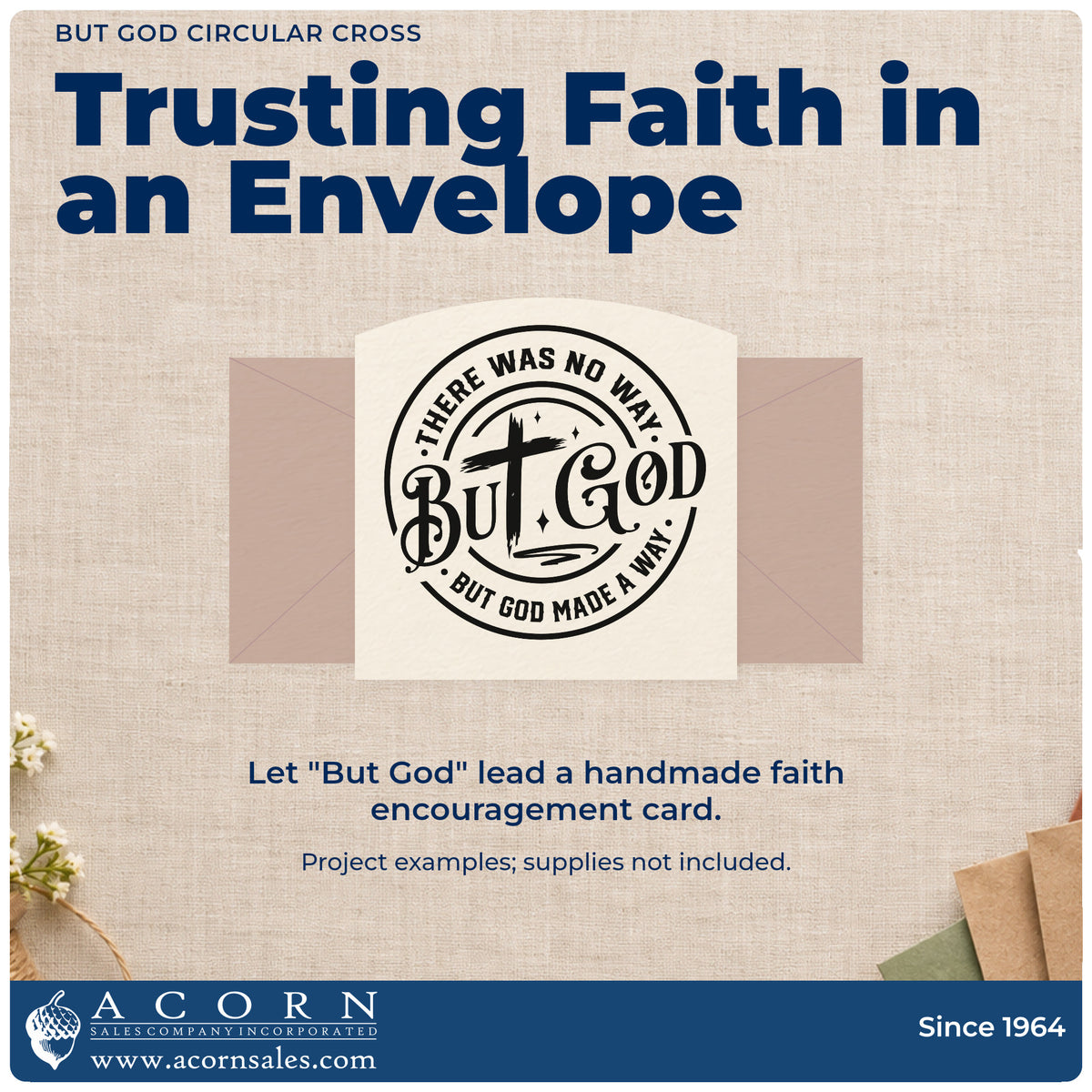 A finished handmade project stamped with the There Was No Way, But God Made A Way With Cross Stamp – Self-Inking, ideal for homecoming gift tags.