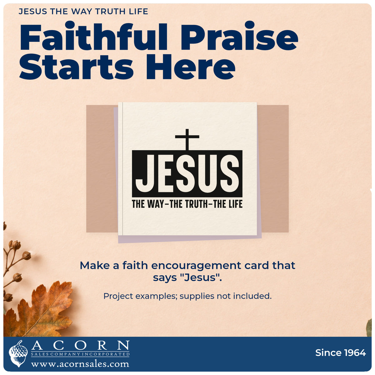 A finished handmade project stamped with the Jesus The Way Truth Life Pre-Inked Stamp – PSI, ideal for confirmation gifts.