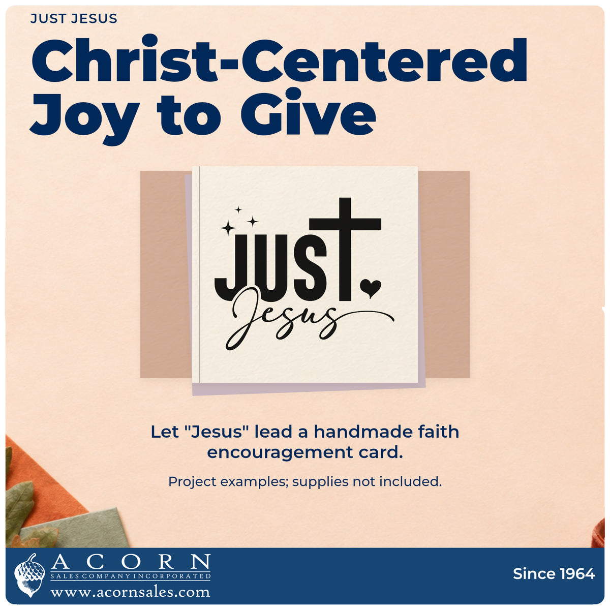 Finished handmade project created with the Self-Inking Just Jesus Stamp.
