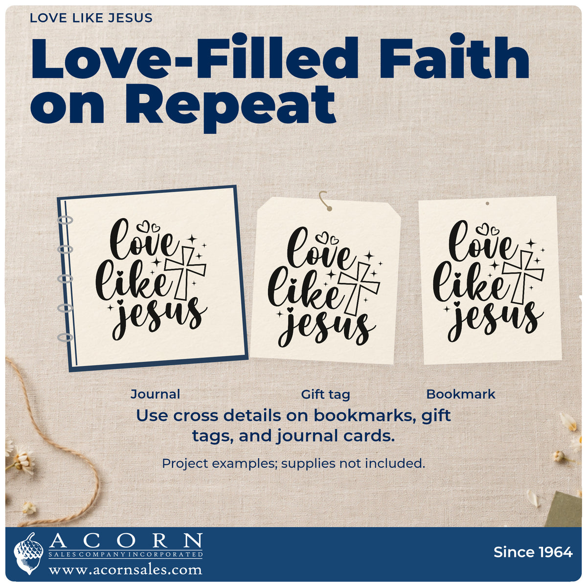 More project ideas and possibilities using the Love Like Jesus Outlined Cross Hand Stamp – Duo.
