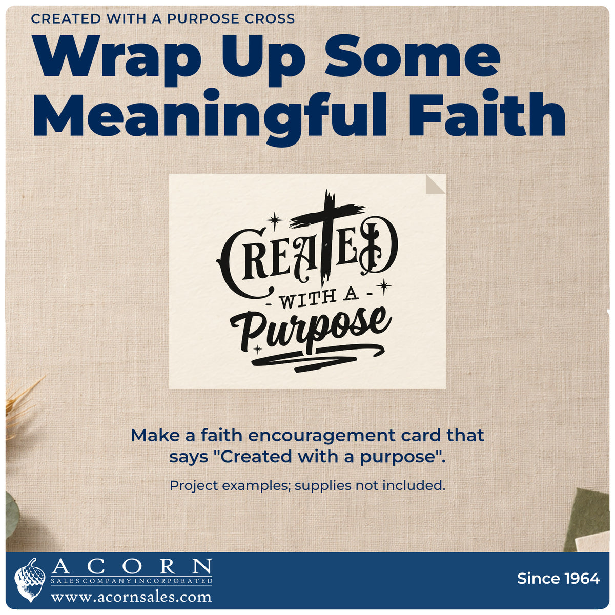 A finished handmade project stamped with the Created With A Purpose Pre-Inked Stamp – Slim, ideal for graduation gifts.