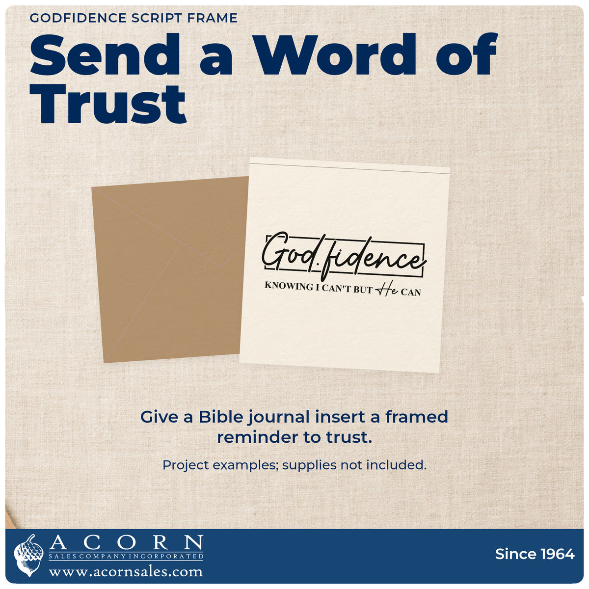A finished handmade project stamped with the Godfidence Script Framed Lettering Stamp – Self-Inking, ideal for interview day notes.