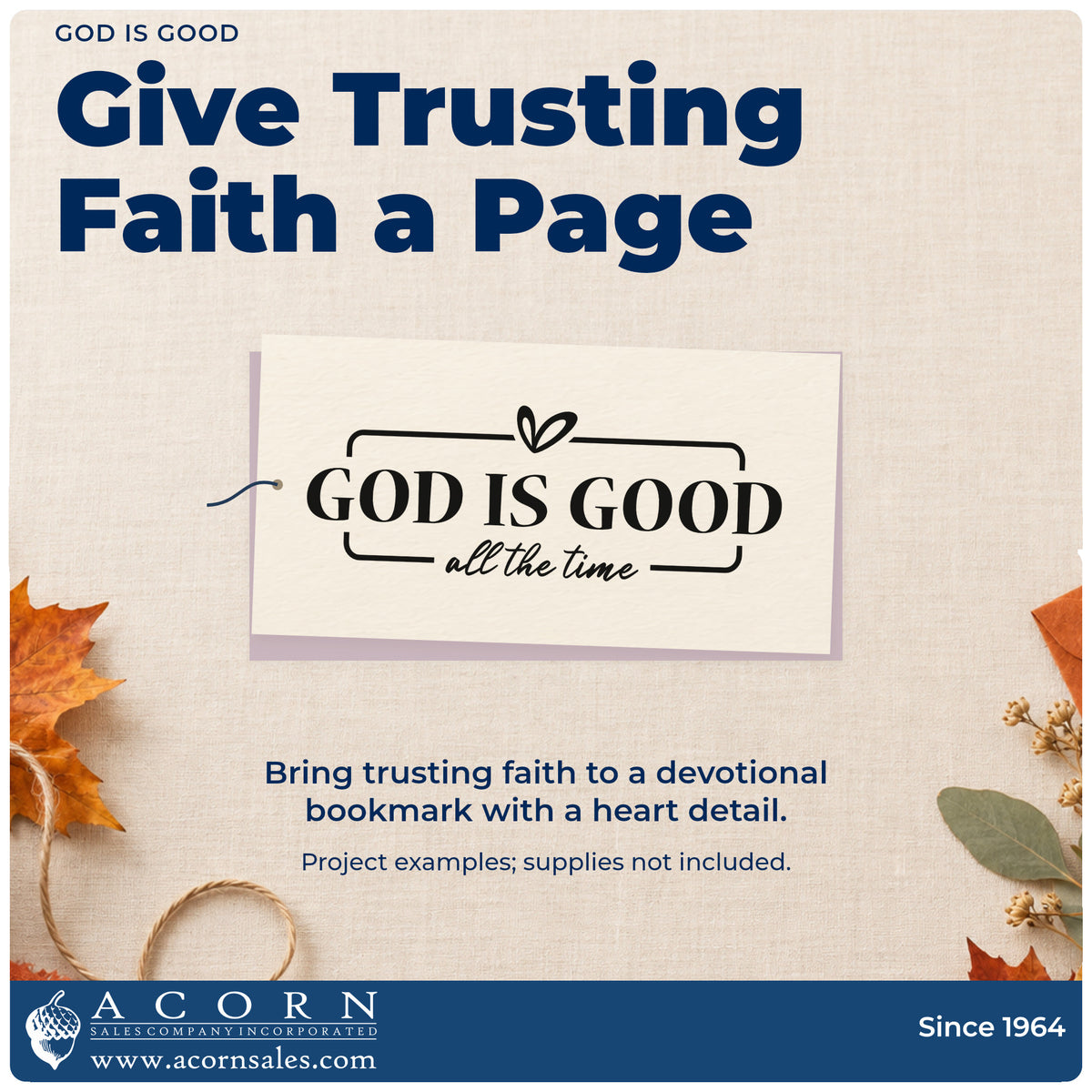 A finished handmade project stamped with the God Is Good Self-Inking Stamp, ideal for visitor welcomes.
