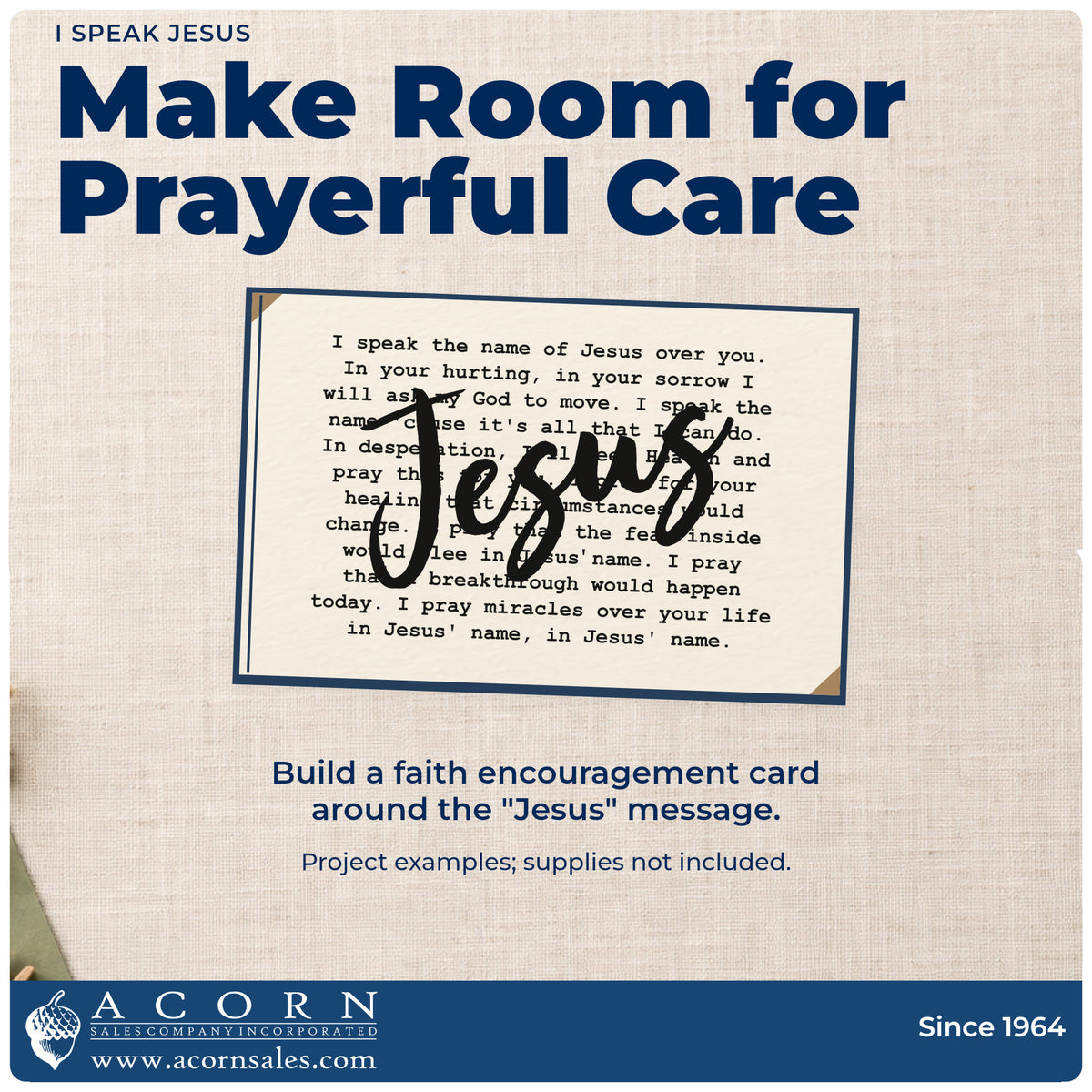 A finished handmade project stamped with the I Speak Jesus Stamp – Duo Hand, ideal for graduation blessings.
