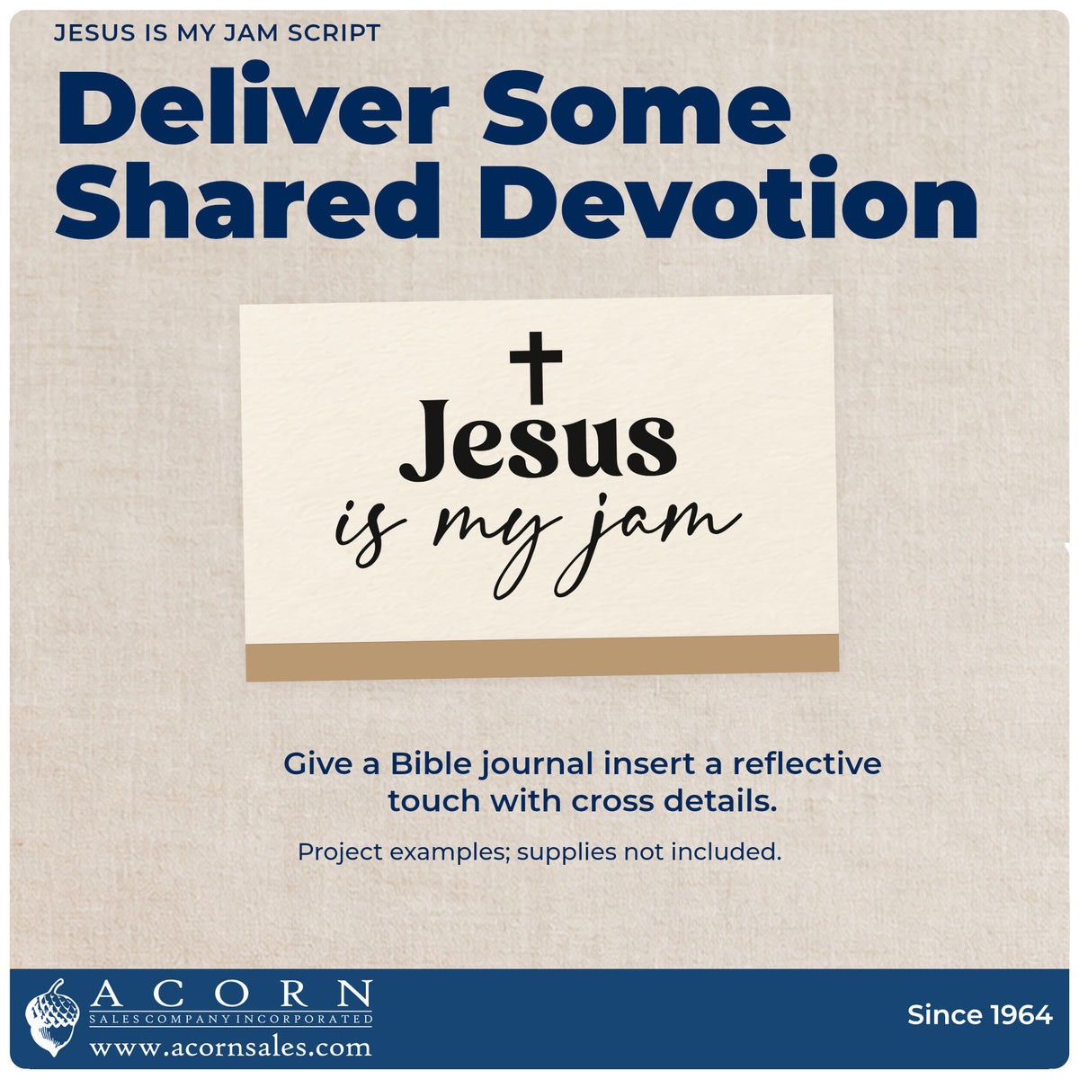 A finished handmade project stamped with the Jesus Is My Jam Script Self-Inking Stamp, ideal for praise band gifts.
