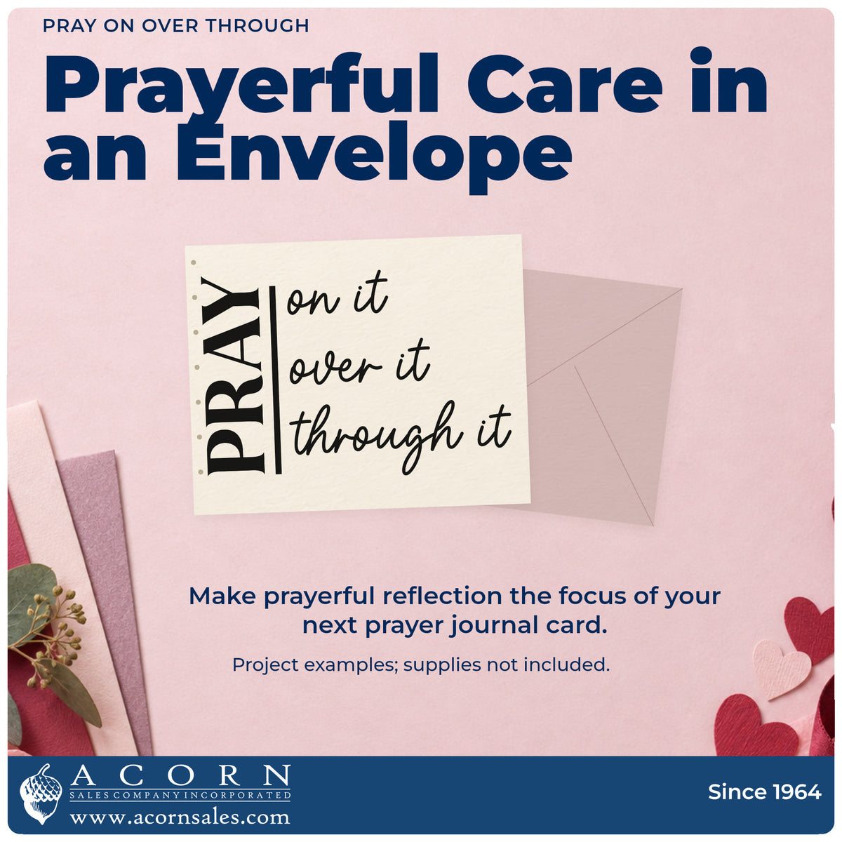 Finished handmade project created with the Pre-Inked Pray Vertical Word Stack Stamp – PSI.