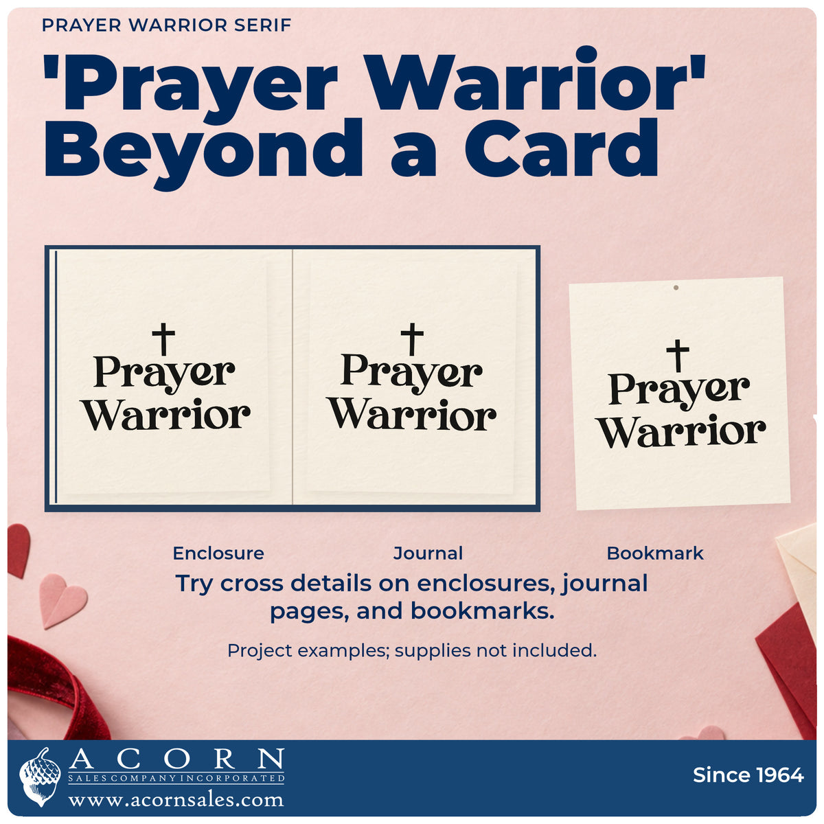 Three project examples made with the Prayer Warrior Stamp - Premium Vintage Pro Wooden, including legacy scrapbooks.