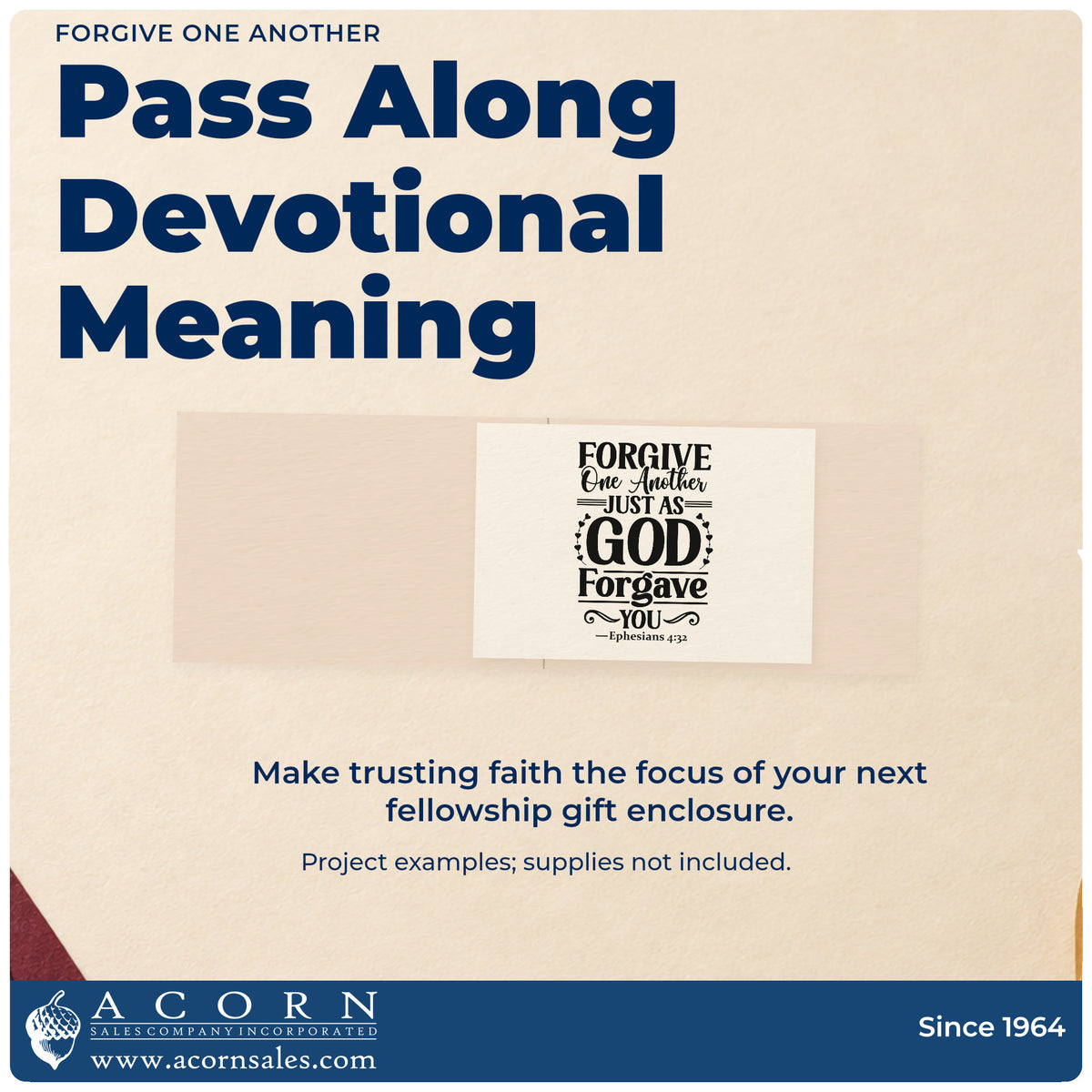 A finished handmade project stamped with the Forgive One Another Just As God Forgave You Premium Wood-Mounted Stamp - Vintage Pro, ideal for reconciliation notes.