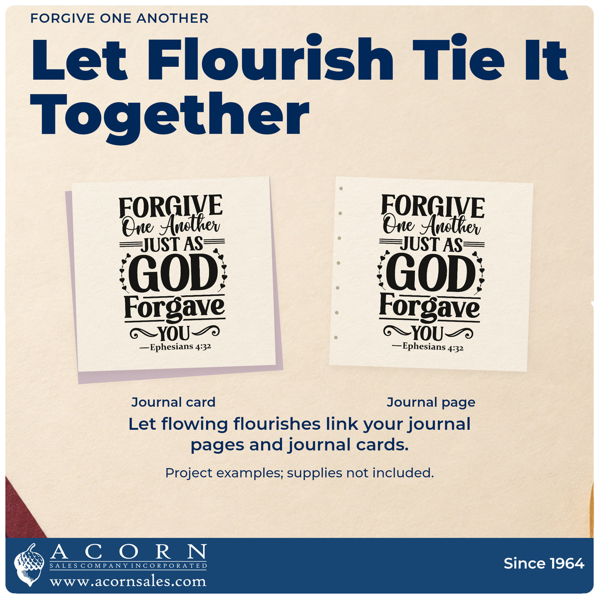 Three project examples made with the Forgive One Another Just As God Forgave You Premium Wood-Mounted Stamp - Vintage Pro, including family reunion tags.