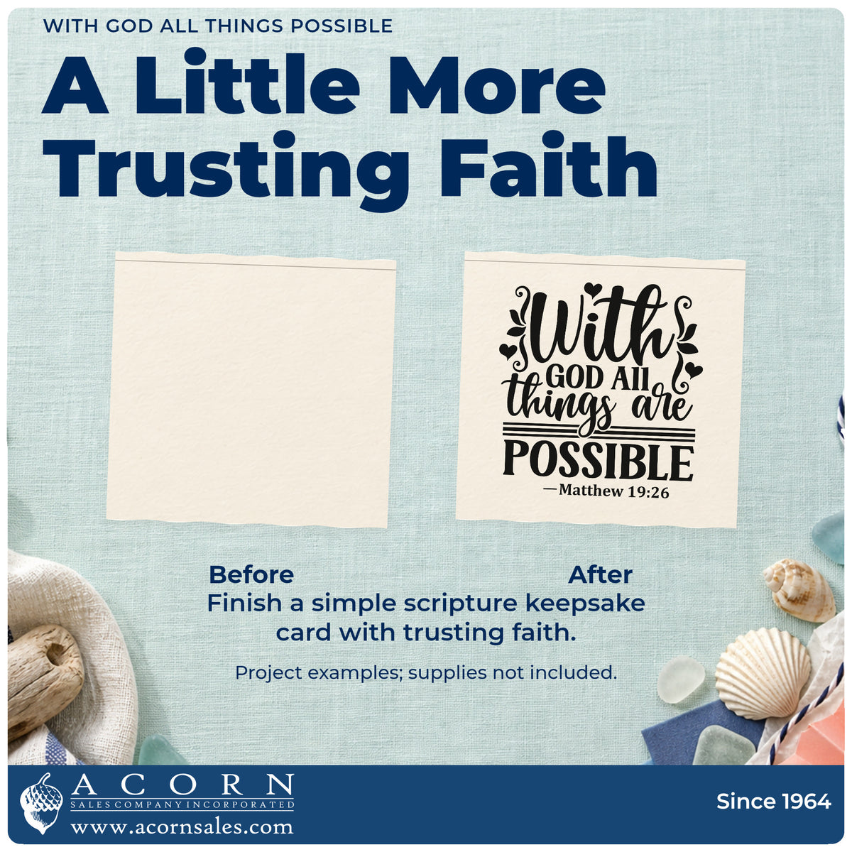Duo Hand With God All Things Possible Rubber Stamp adding the finishing touch to handmade gifts and packaging.