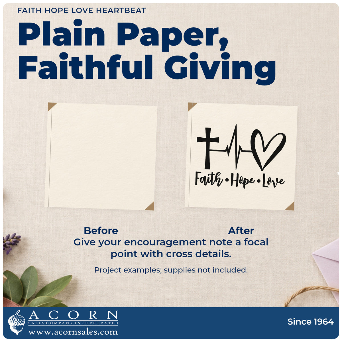 Faith Hope Love Heartbeat Pre-Inked Stamp – PSI adding the finishing touch to handmade gifts and packaging.