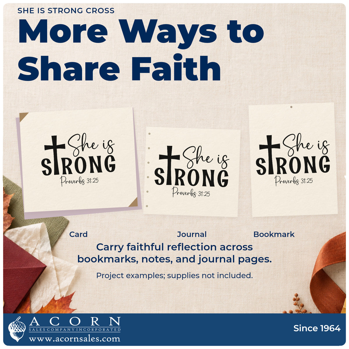 More project ideas and possibilities using the She Is Strong Cross Compact Pre-Inked Stamp – Slim.