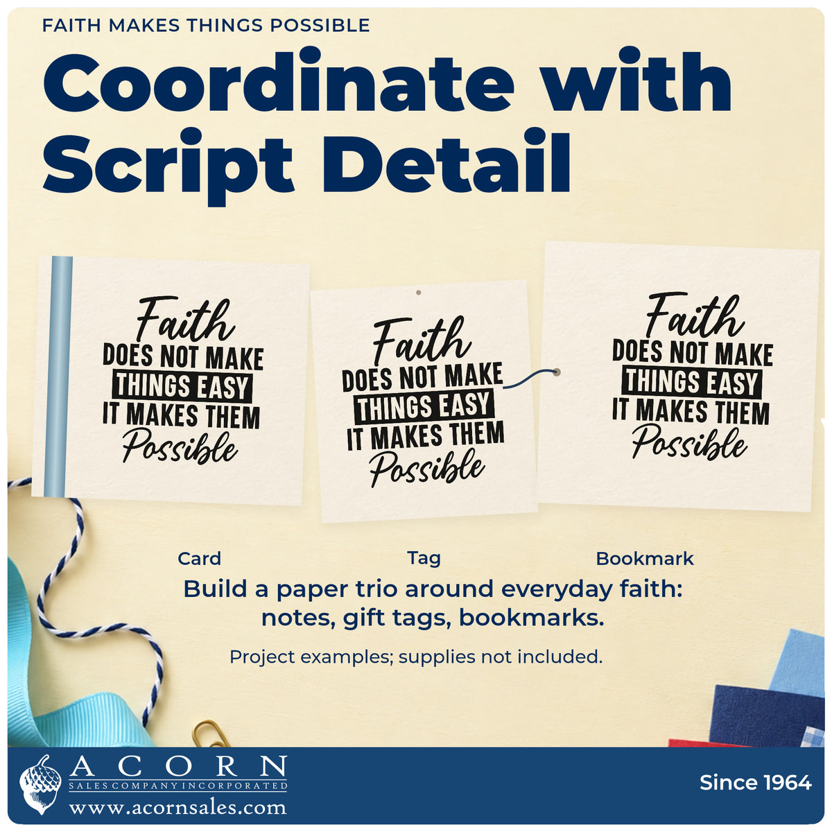 Three project examples made with the Faith Does Not Make Things Easy, It Makes Them Possible Pre-Inked Stamp – PSI, including hard-won pages.