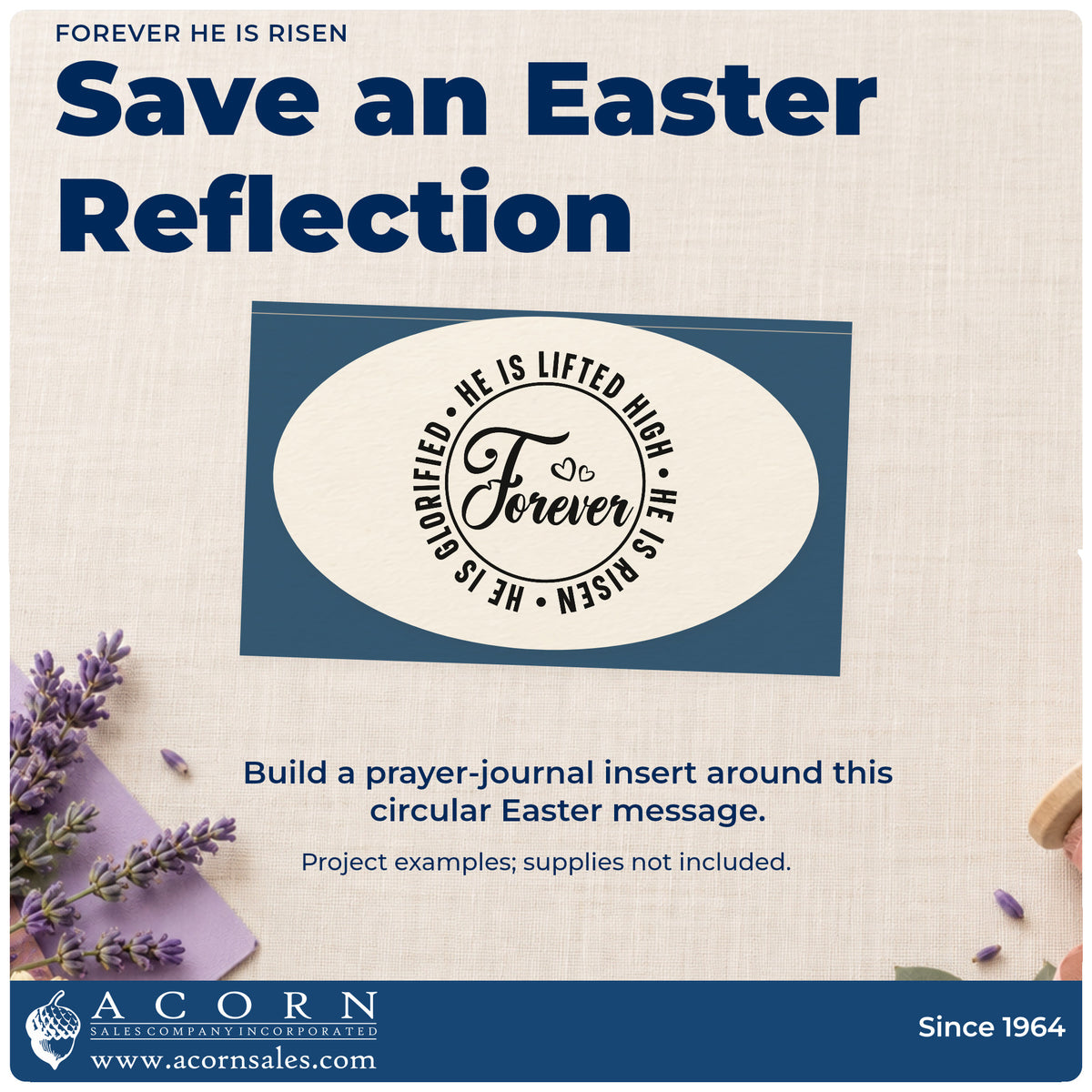 A finished handmade project stamped with the Pre-Inked Forever He Is Risen With Hearts Stamp – PSI, ideal for choir easter gifts.