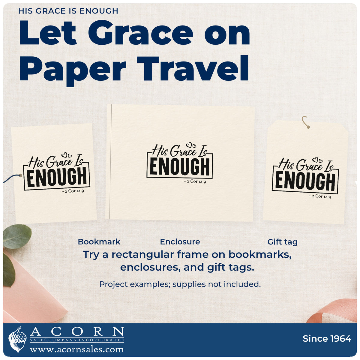 Three project examples made with the His Grace Is Enough With Hearts Hand Stamp – Duo, including weak day journals.