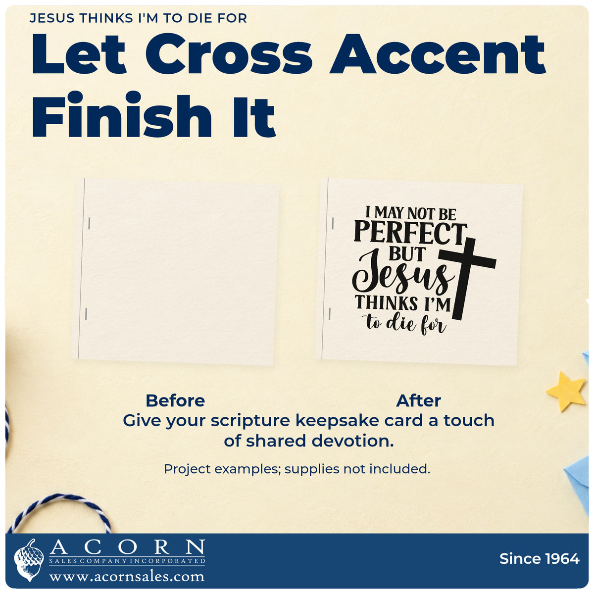 Before and after of a plain item finished with the Jesus Thinks I'm To Die For Pre-Inked Stamp – PSI, a quick upgrade for locker signs.