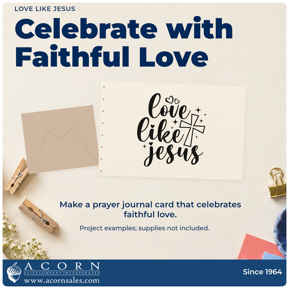 A finished handmade project stamped with the Love Like Jesus Slim Pre-Inked Stamp, ideal for valentine exchange.