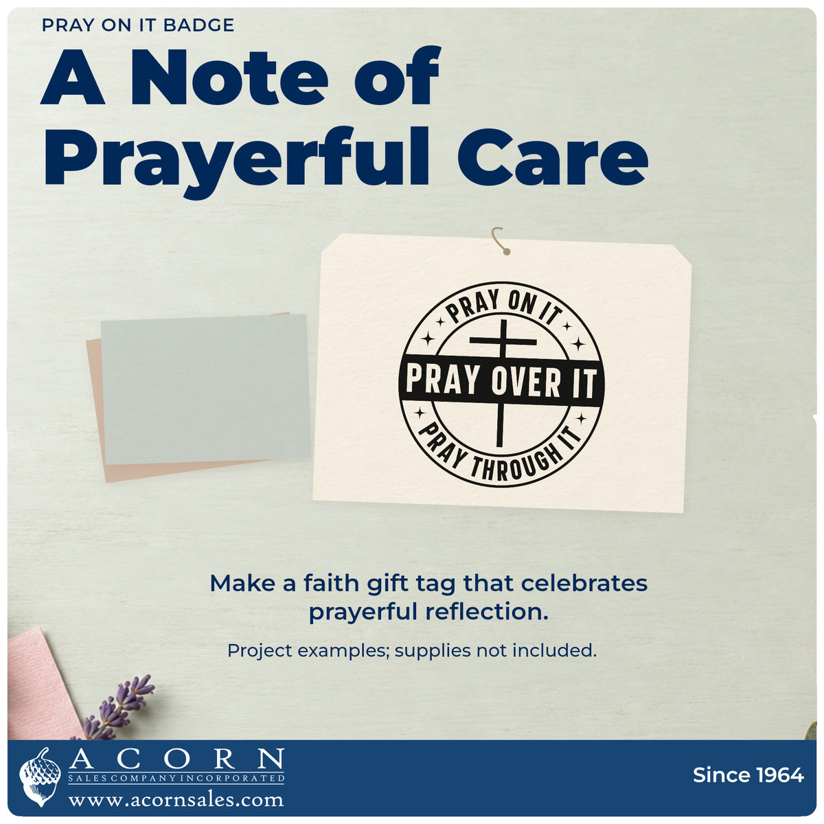 A finished handmade project stamped with the Pre-Inked Pray On It Badge Stamp – PSI, ideal for prayer room signs.