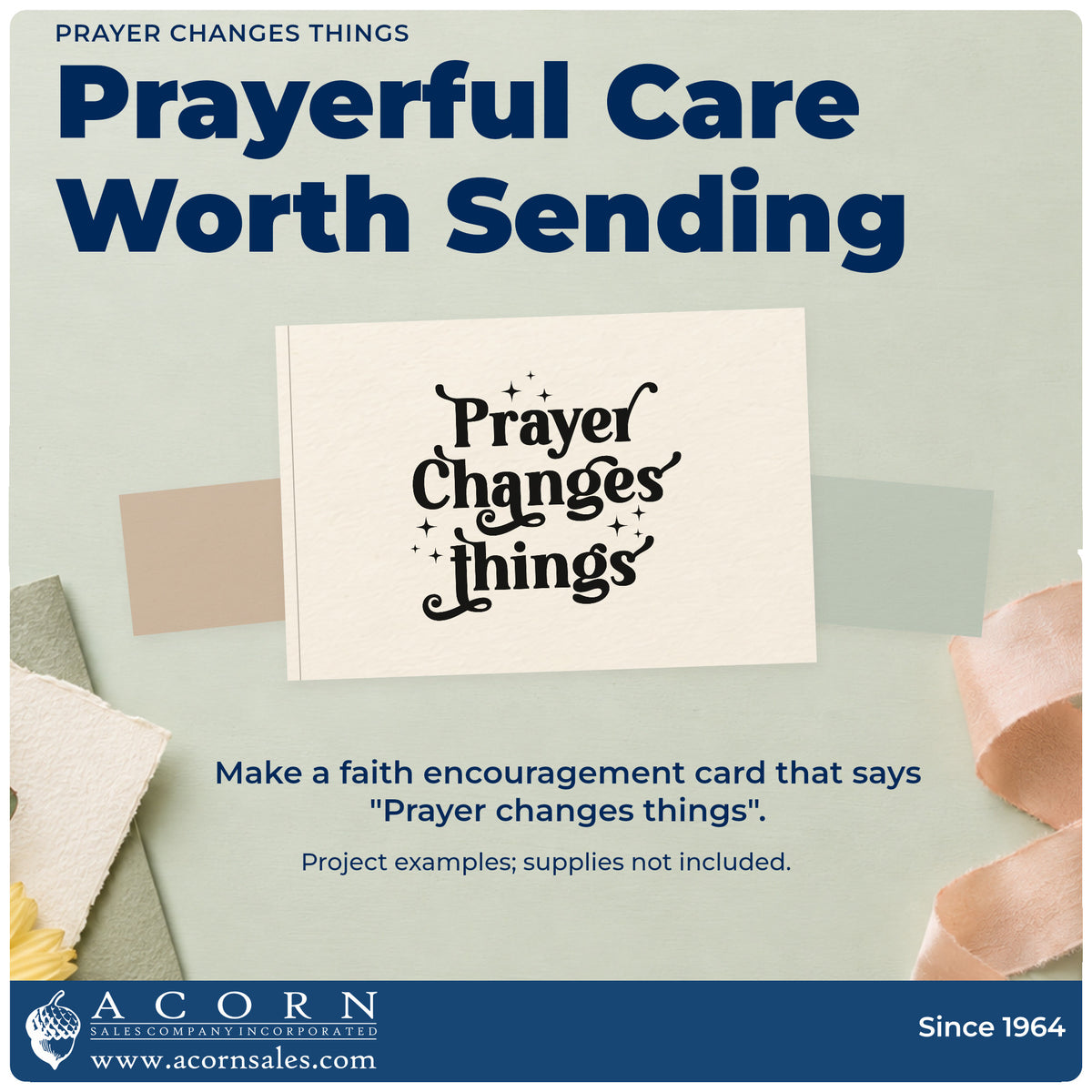 A finished handmade project stamped with the Prayer Changes Things With Sparkles Duo Hand Stamp, ideal for chain request notes.