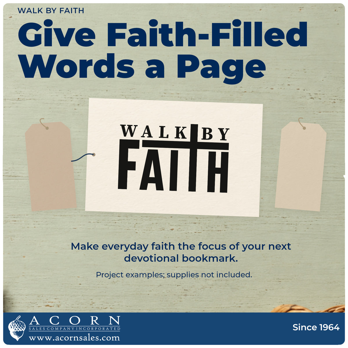 A finished handmade project stamped with the Walk By Faith Slim Pre-Inked Stamp, ideal for walking club tees.