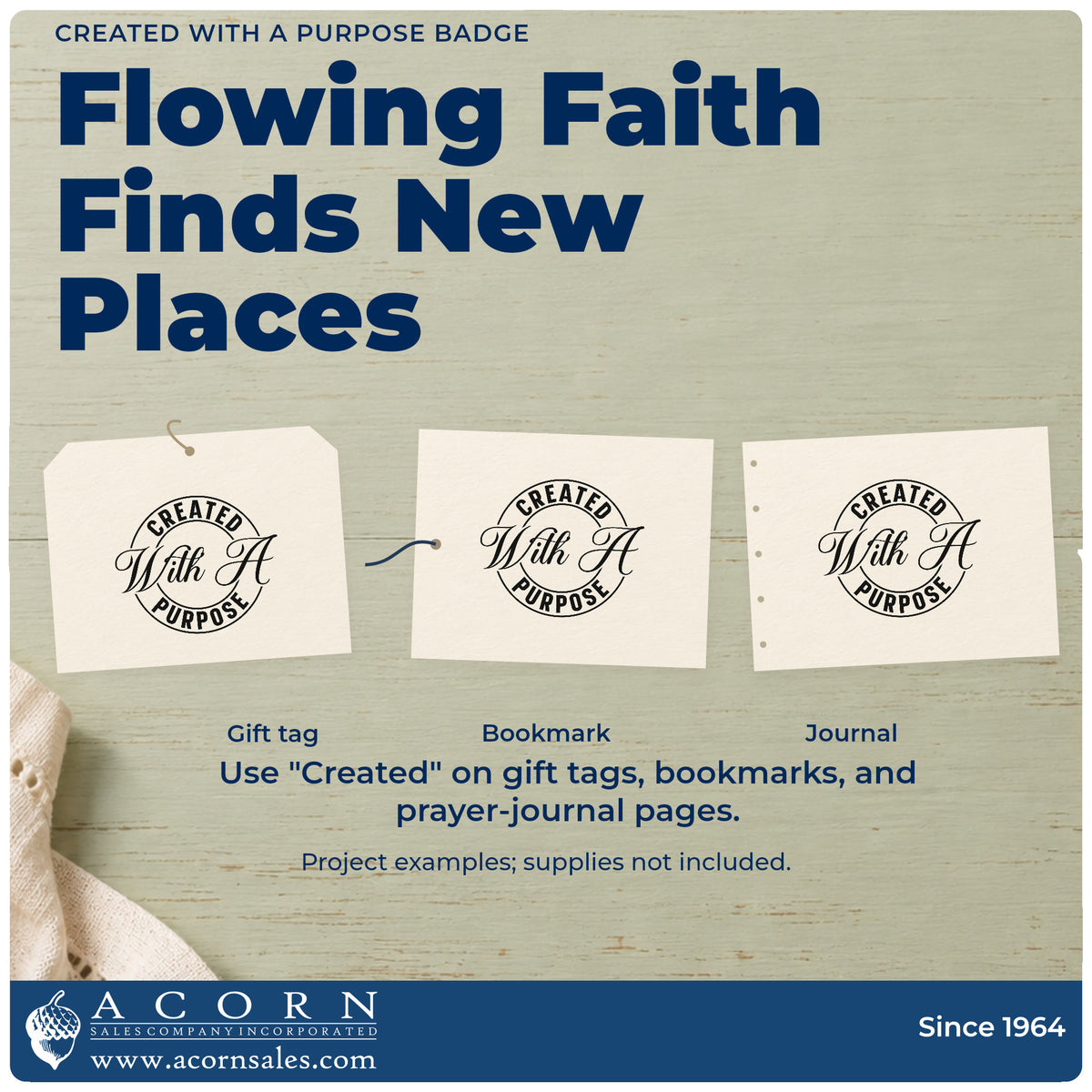 Three project examples made with the Created With A Purpose Badge Self-Inking Craft Stamp, including talent show pages.